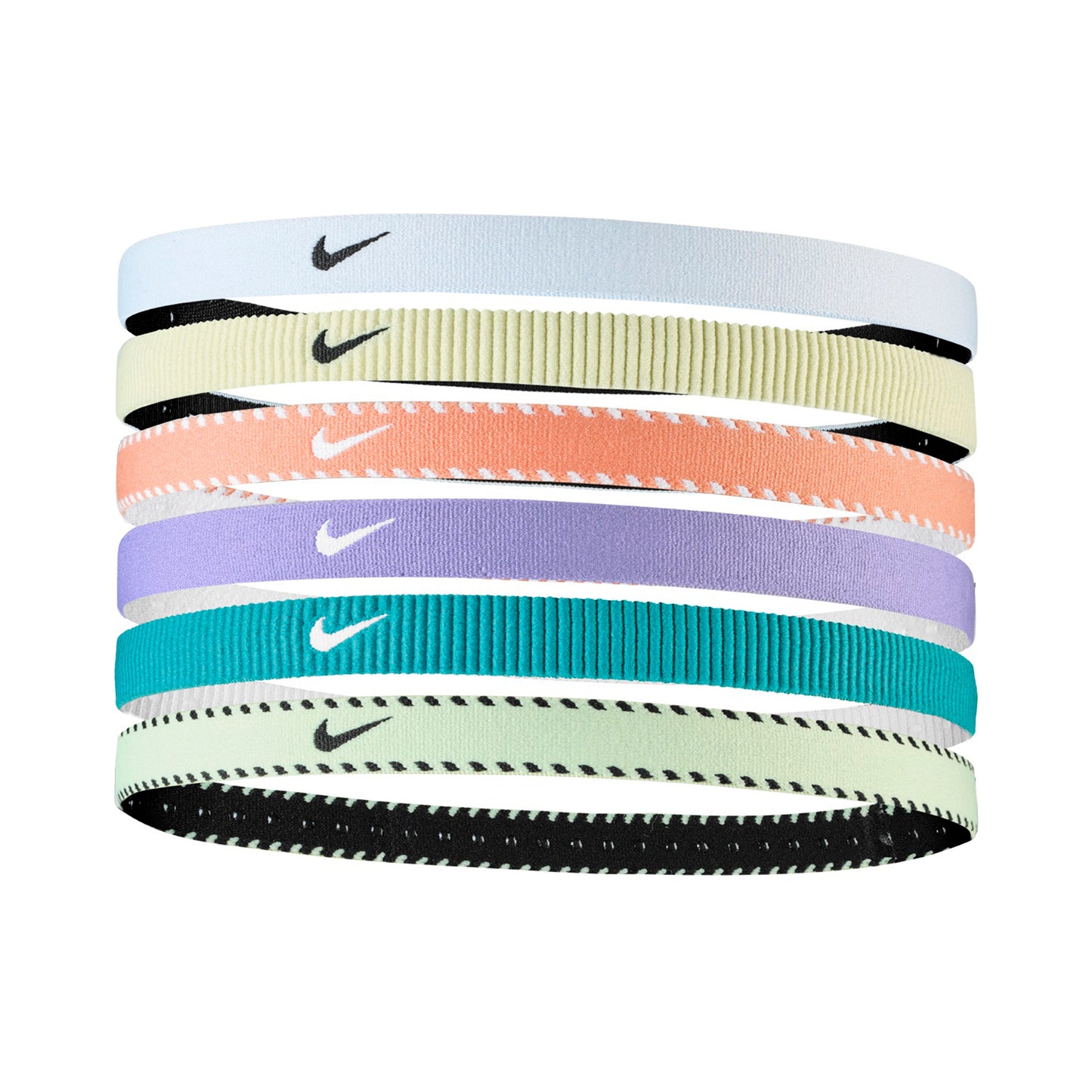 Nike Nike Flex Classic Haarband 6er Pack-Lila,Weiß Nike Nike Flex Classic Haarband 6er Pack-Lila,Weiß