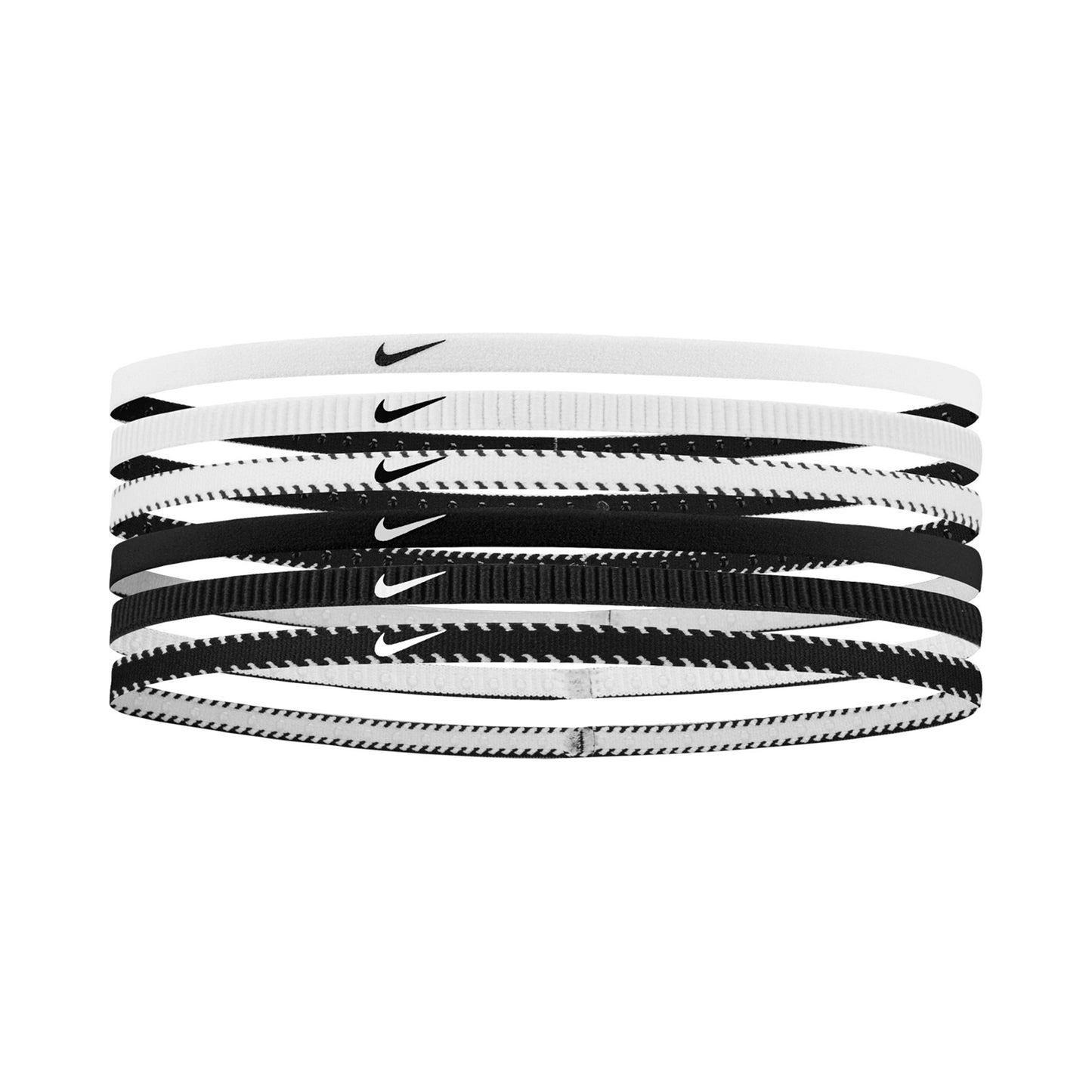 Nike Nike Flex Classic Slim Hair band 6 Pack -white,black Nike Nike Flex Classic Slim Hair band 6 Pack -white,black