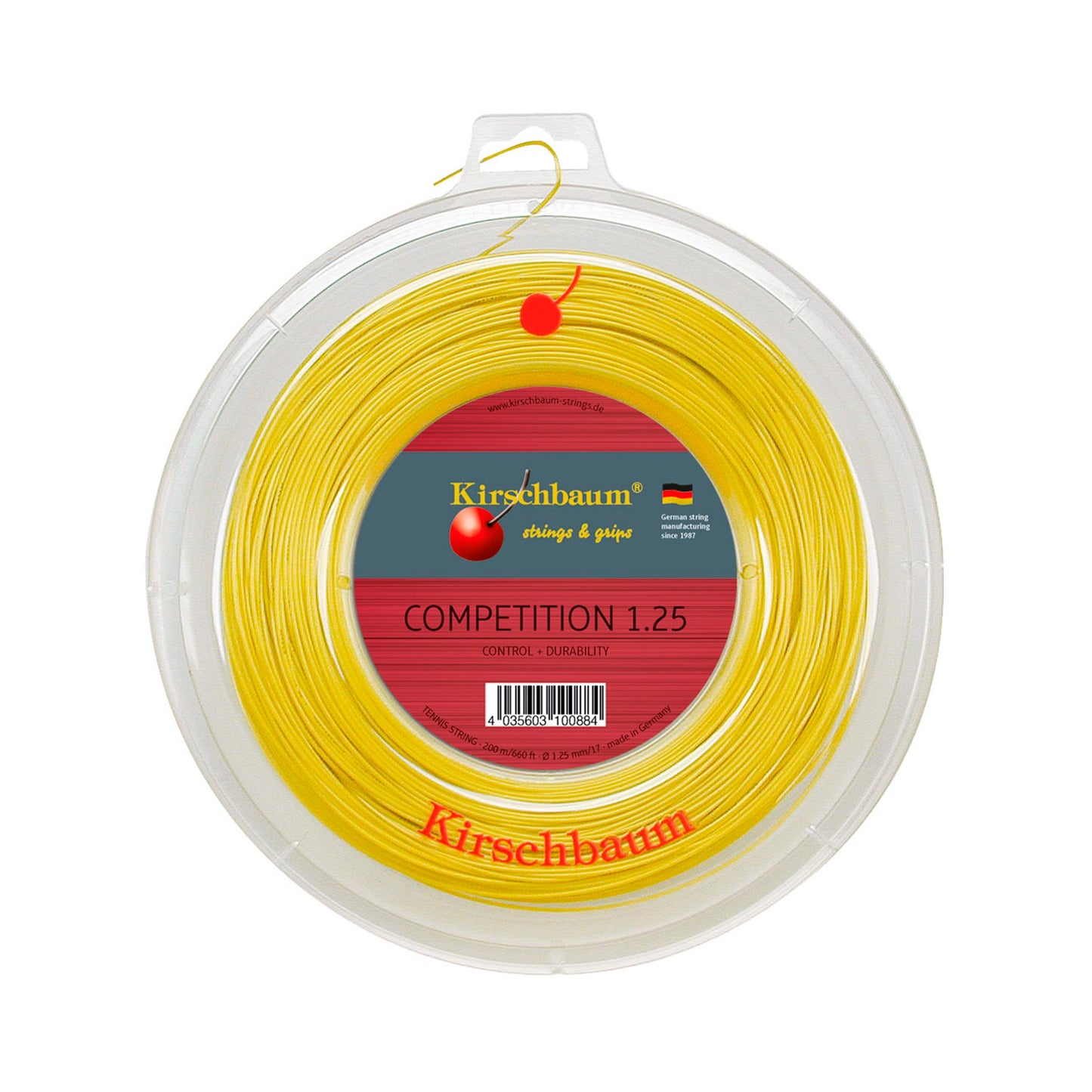 Kirschbaum Competition String Reel 200m-Yellow Kirschbaum Competition String Reel 200m-Yellow