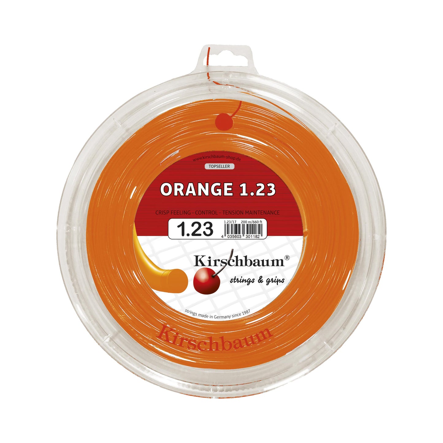 Kirschbaum Super Smash String Reel 200m-Orange Kirschbaum Super Smash String Reel 200m-Orange