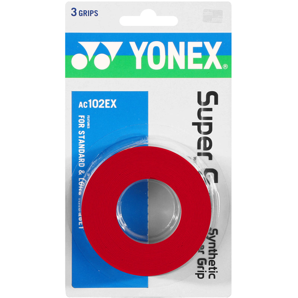 Yonex Super Grap 3 Pack - red Yonex Super Grap 3 Pack - red