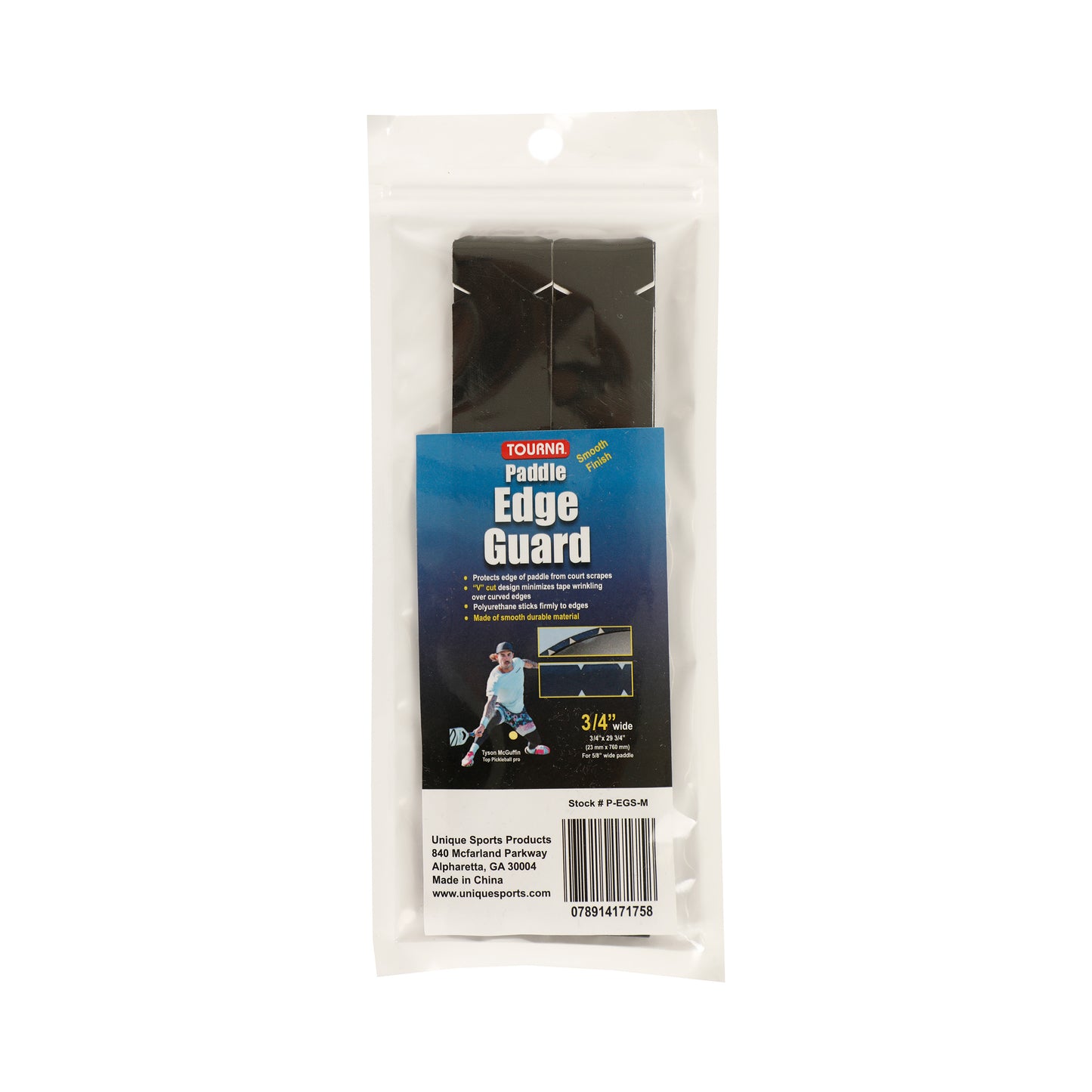 Tourna Padel Edge Guard 16mm Pickleball Rahmenschutzband-Schwarz Tourna Padel Edge Guard 16mm Pickleball Rahmenschutzband-Schwarz