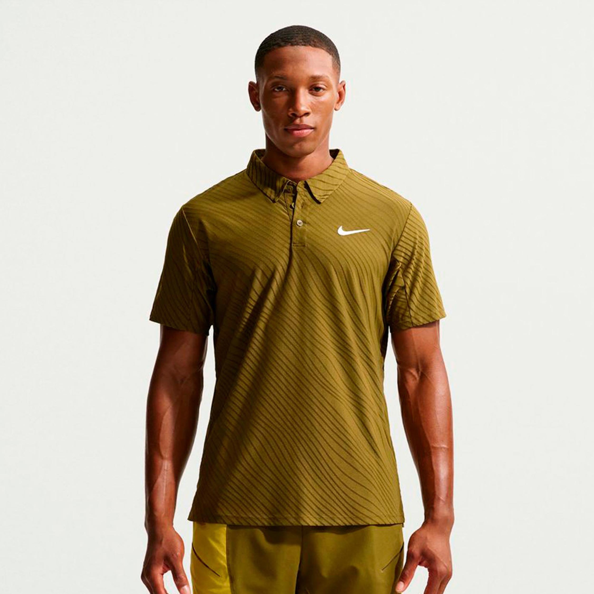 Jannik Sinner Court Dri-Fit Advantage Slam Polo Men-olive, white