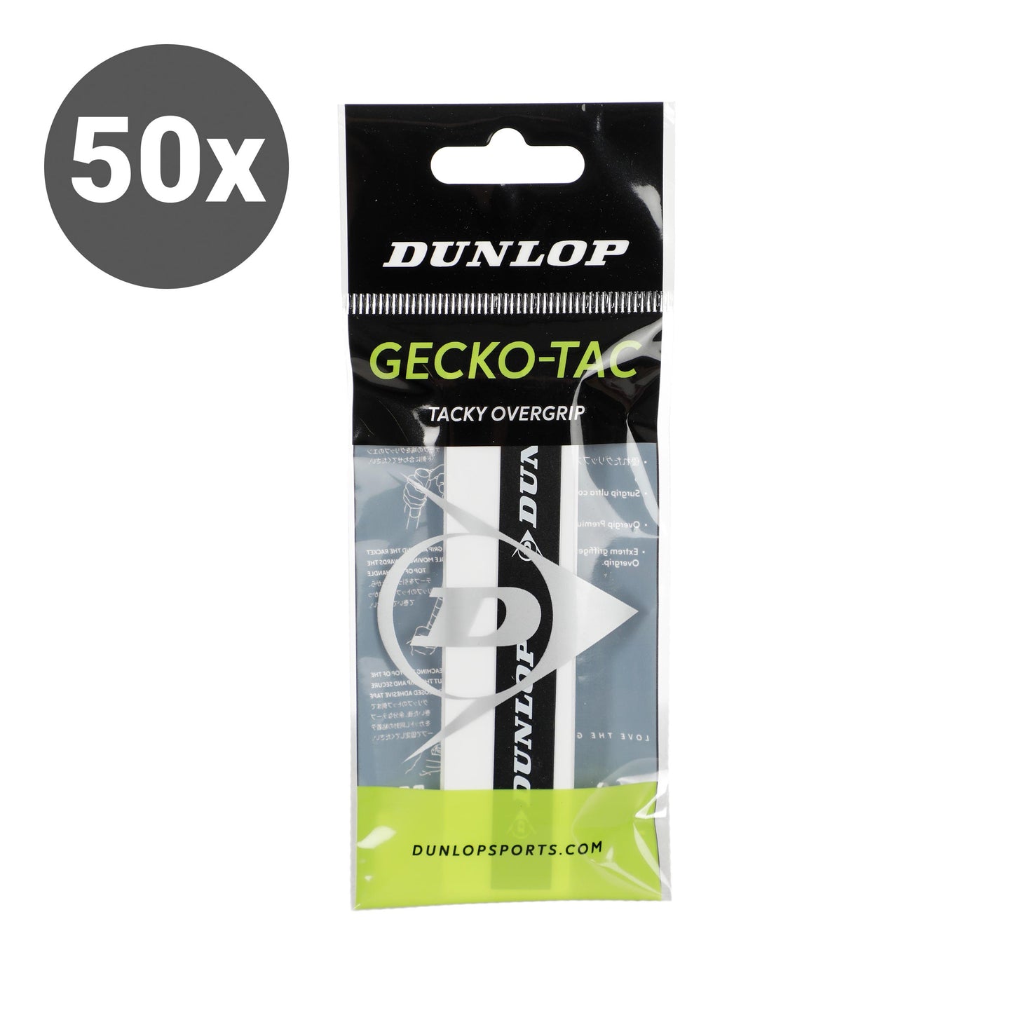 Dunlop Gecko-Tac 50 Pack - white Dunlop Gecko-Tac 50 Pack - white