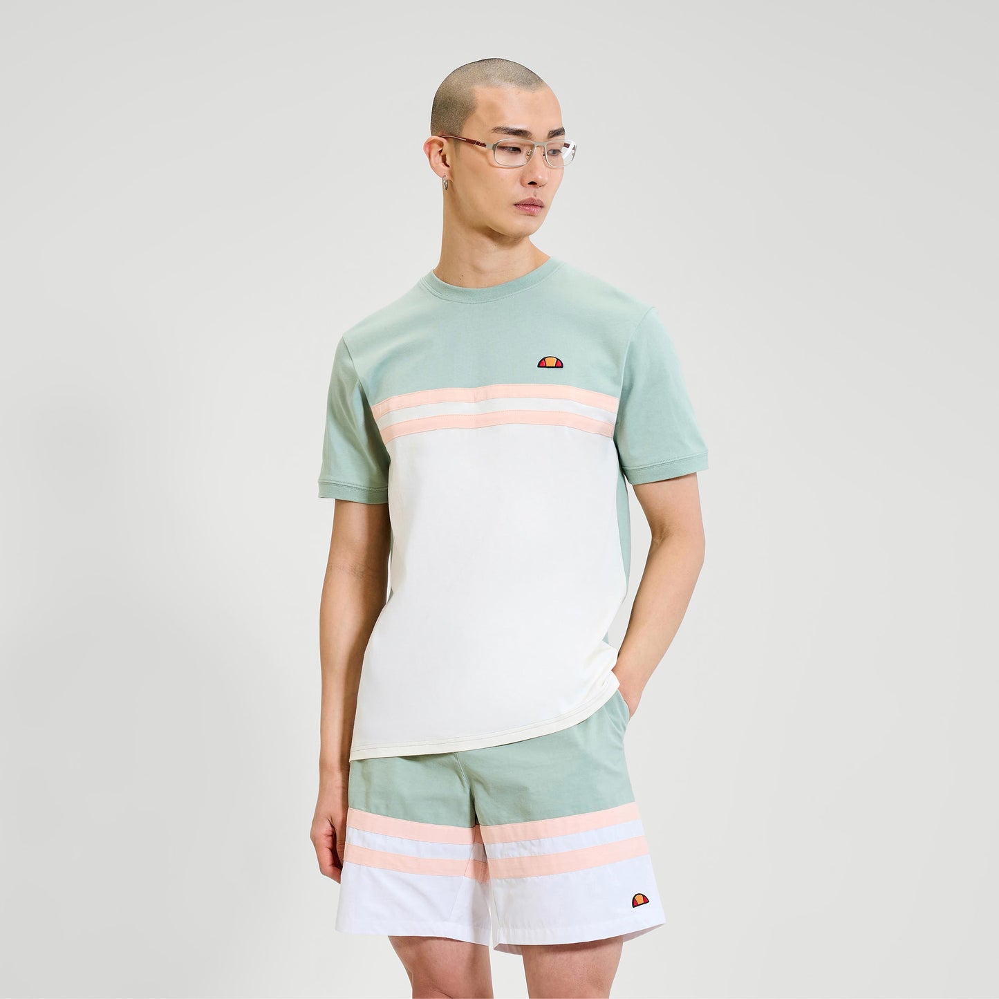 Ellesse Atrei T-Shirt Herren-Salbei,Weiß