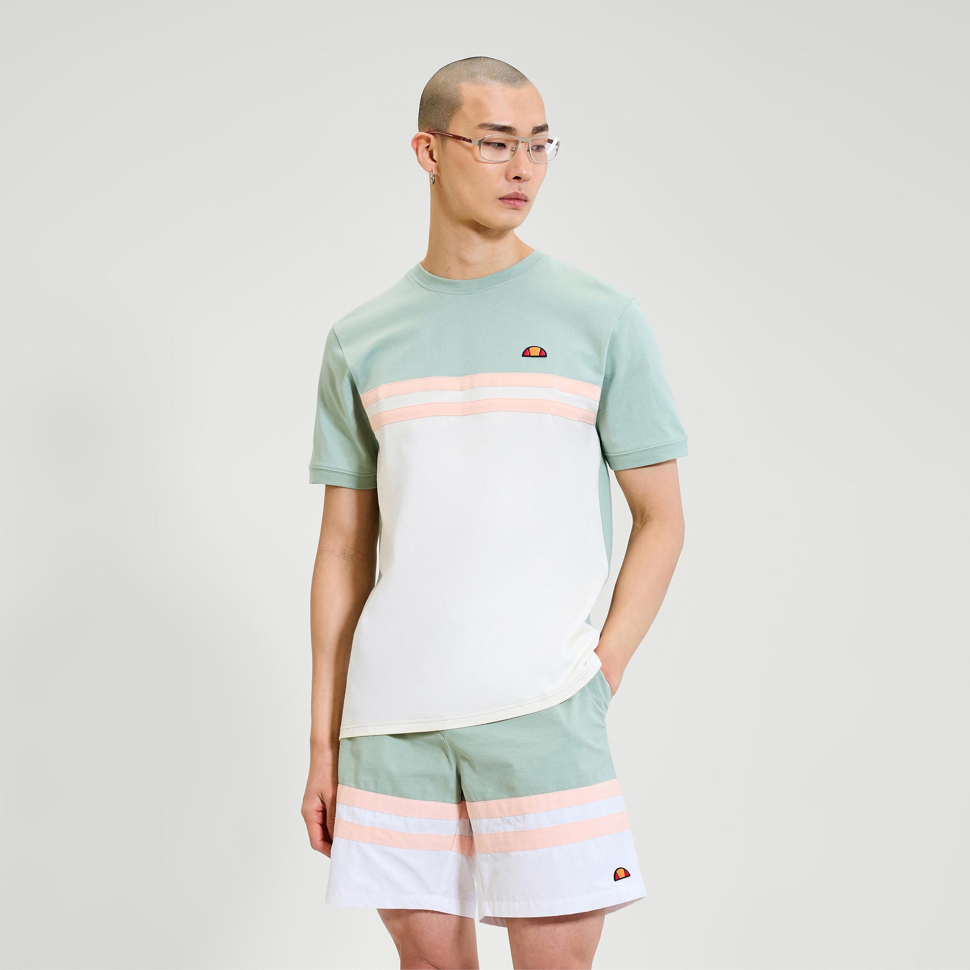 Ellesse Atrei T-Shirt Herren-Salbei,Weiß