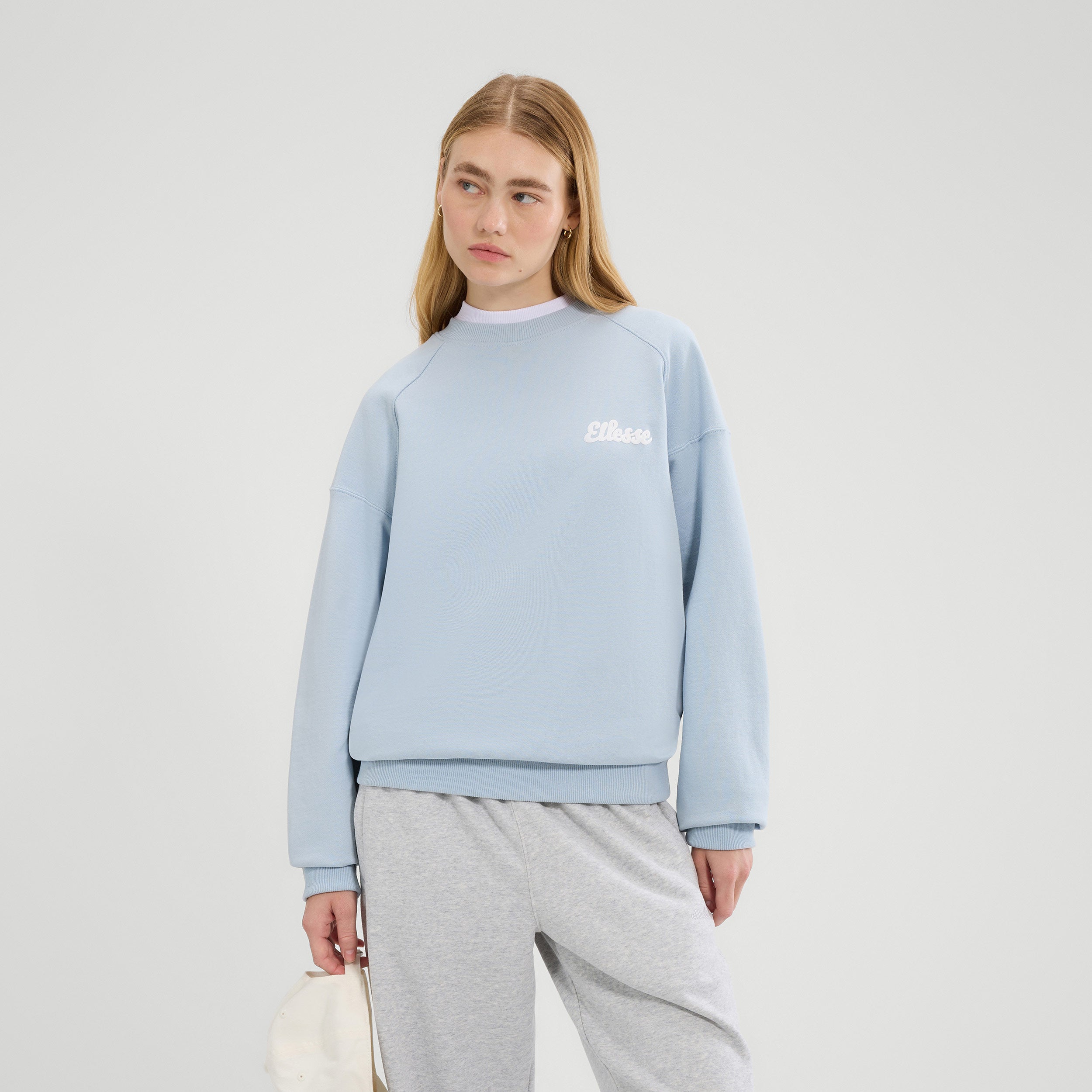 Ellesse Lo Sbuffo Sweatshirt Women-Light Blue,White