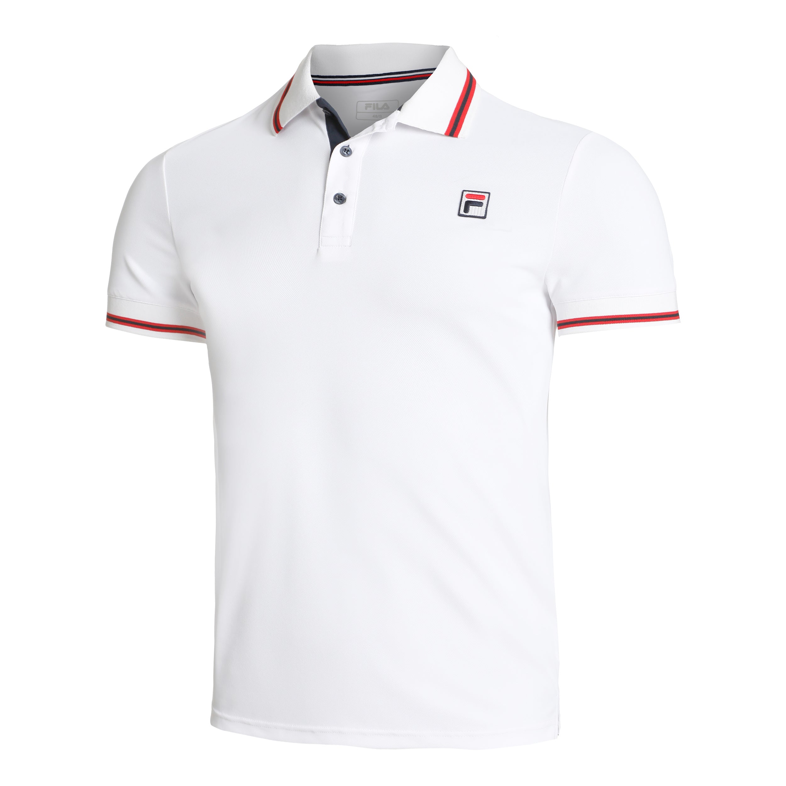 Fila Core Button Piro Polo Herren-Weiß,Rot