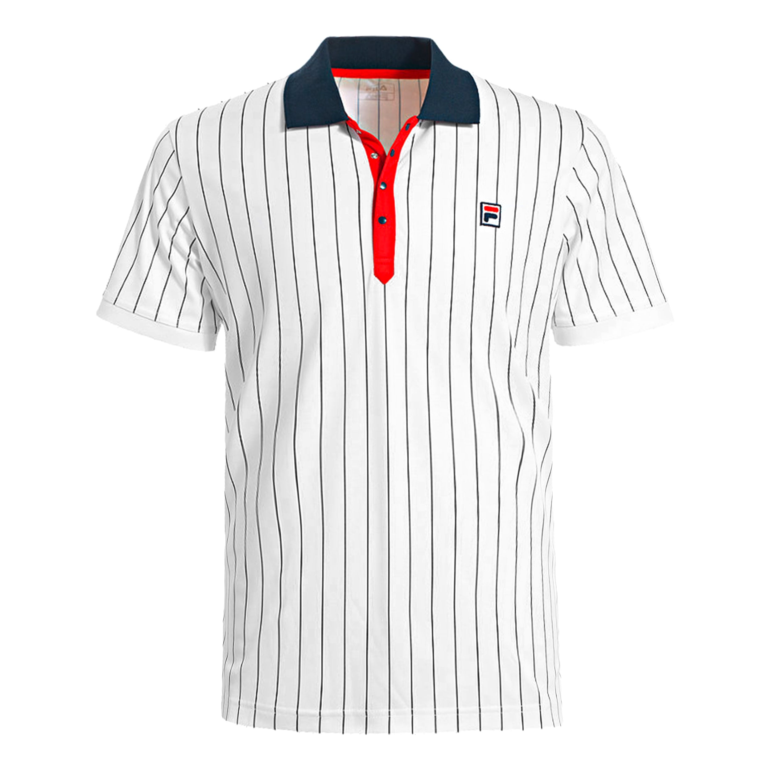 Fila Stripes Polo Men-White,Dark Blue