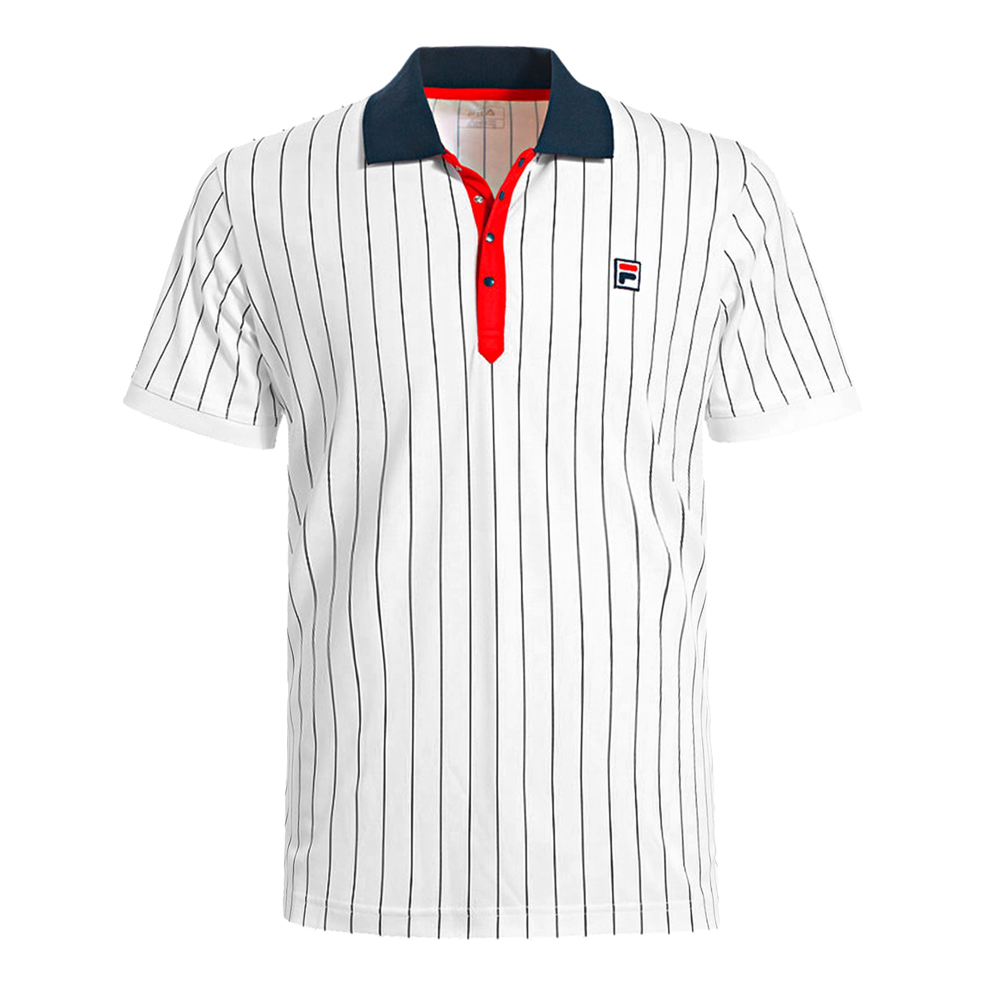 Fila Stripes Polo Men-White,Dark Blue