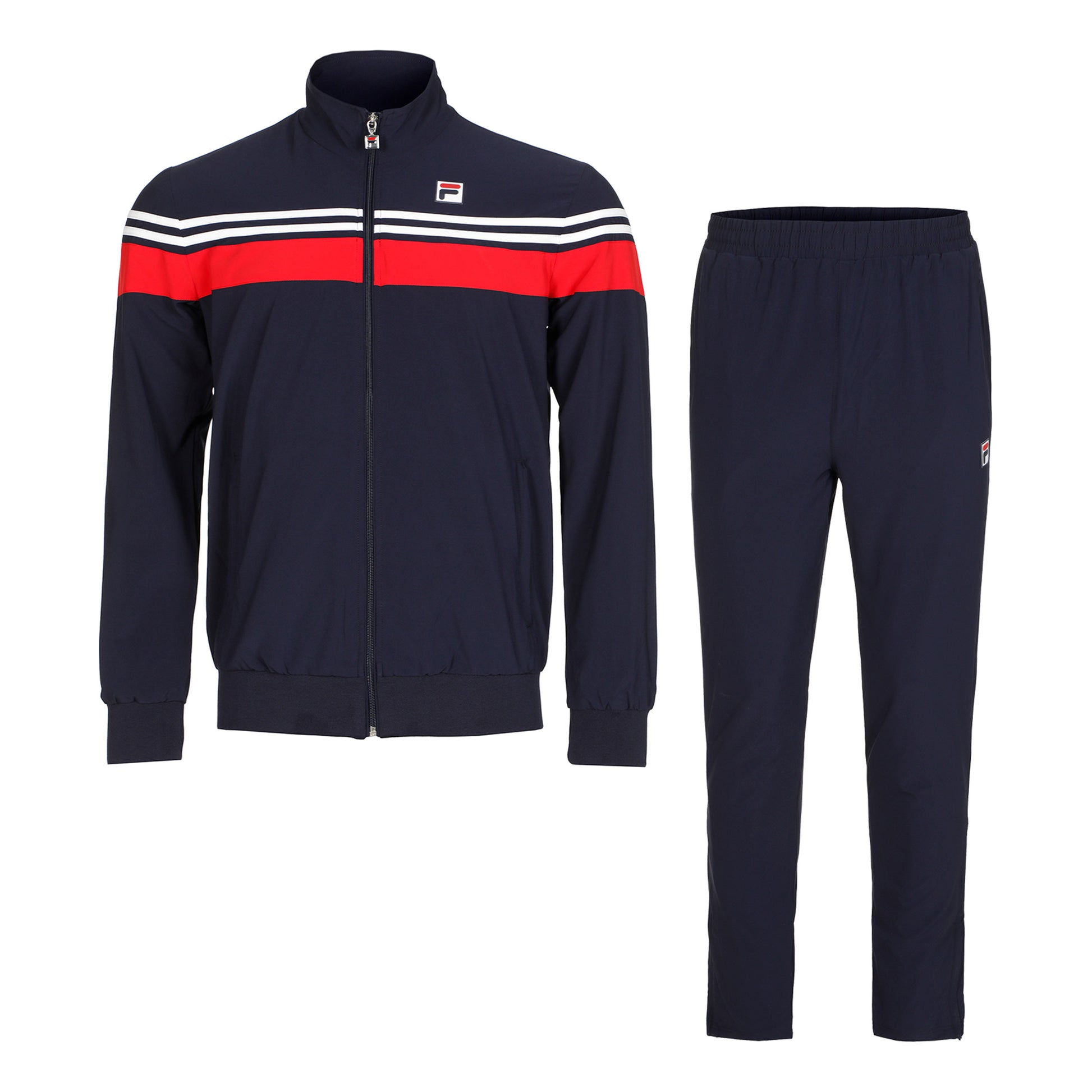 Fila Bruno Tracksuit Men-Dark Blue,Red