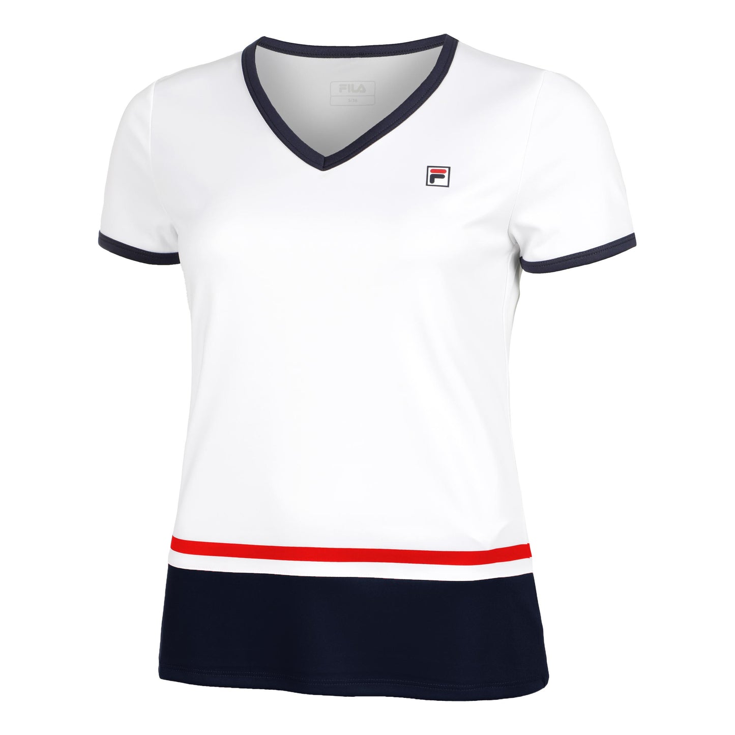 Fila Elisabeth T-Shirt Damen-Weiß,Dunkelblau