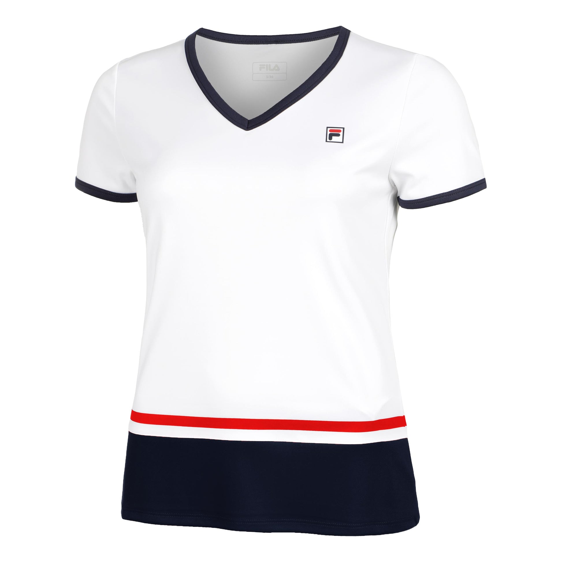 Fila Elisabeth T-Shirt Damen-Weiß,Dunkelblau
