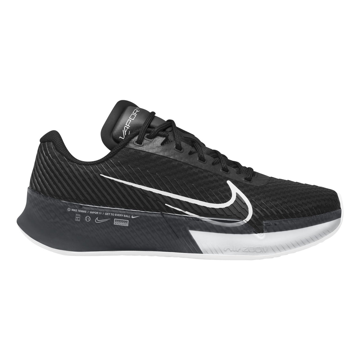 Nike Zoom Vapor 11 Sandplatzschuh Damen-Schwarz,Weiß