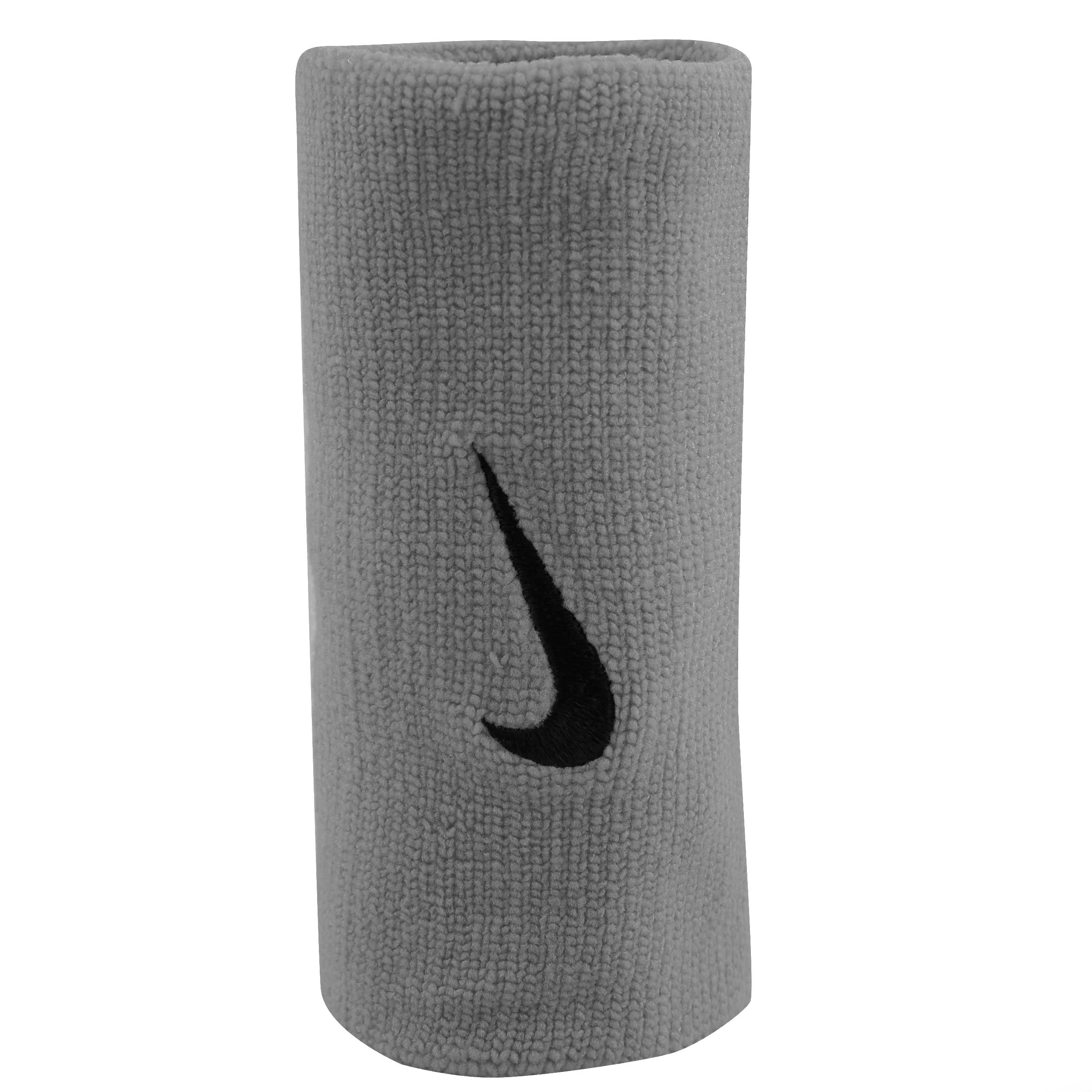 Nike Swoosh Doublewide Wristband 2 Pack-Lightgrey,Black