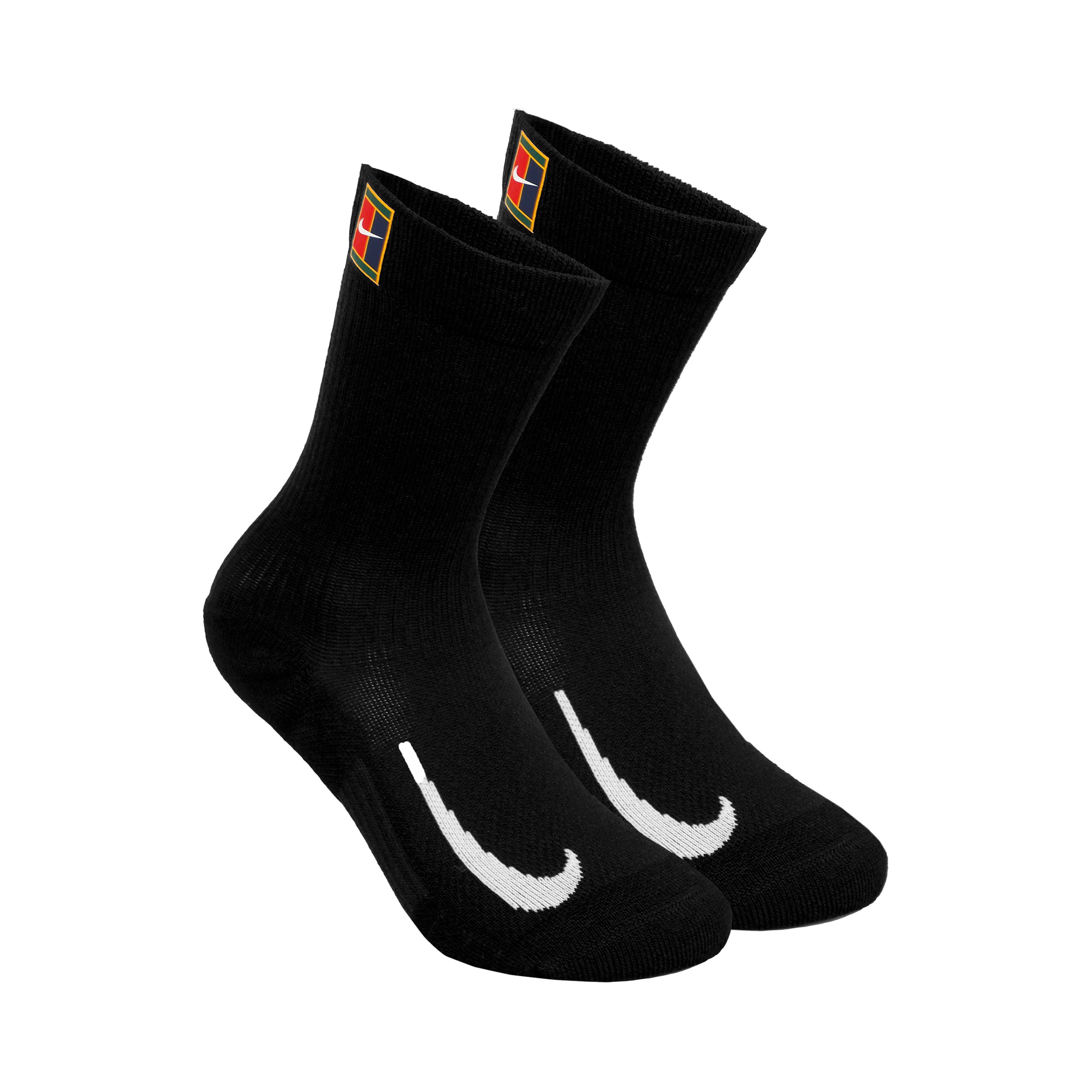 Nike Court Multiplier Cushioned Tennis Socks 2 Pack-Black,White