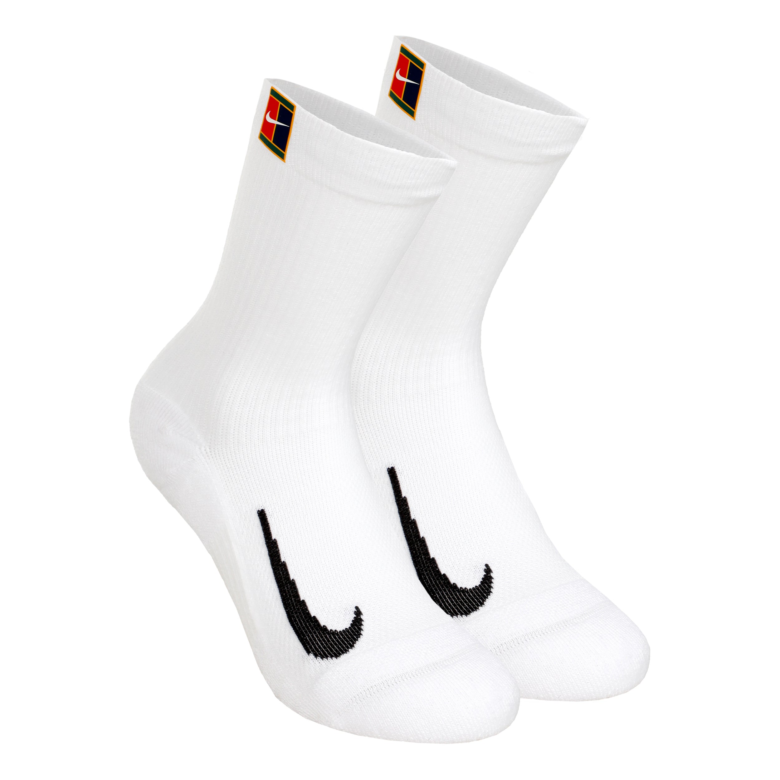 Nike Court Multiplier Cushioned Tennis Socks 2 Pack-White,Black