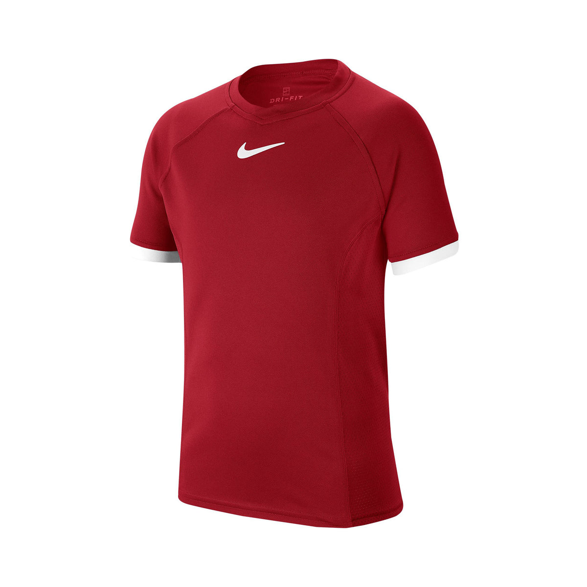 Nike Court Dri-Fit T-Shirt Jungen - dunkelrot, weiß