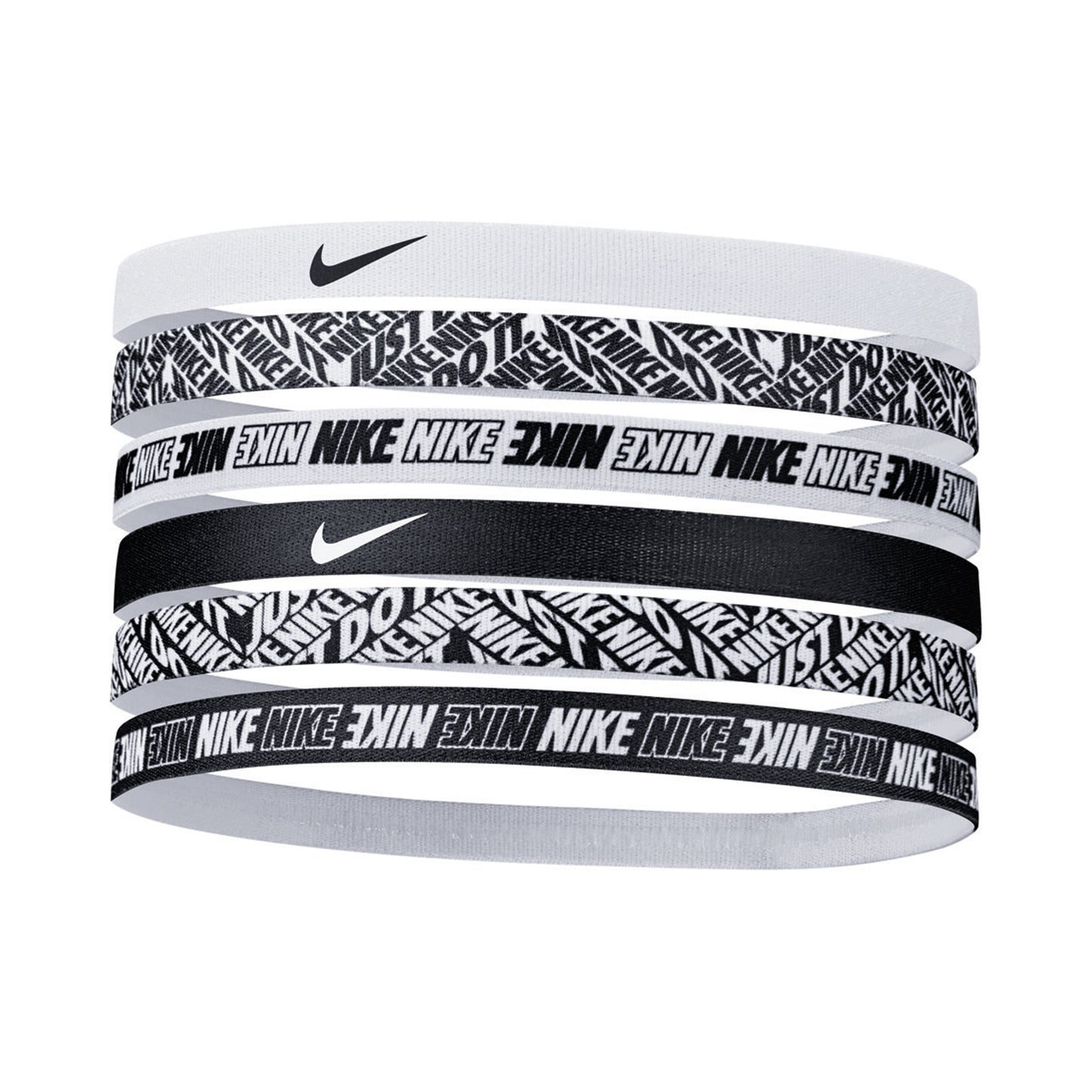 Nike Printed Haarband 6er Pack-Weiß,Schwarz
