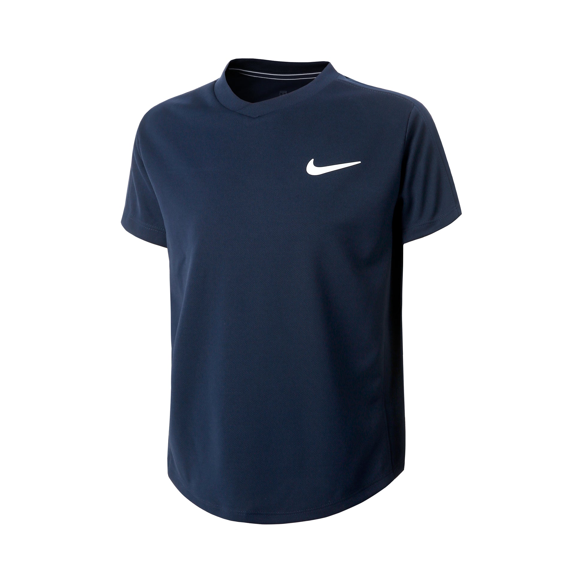 Nike Court Dri-Fit T-Shirt Jungen - dunkelblau, weiß