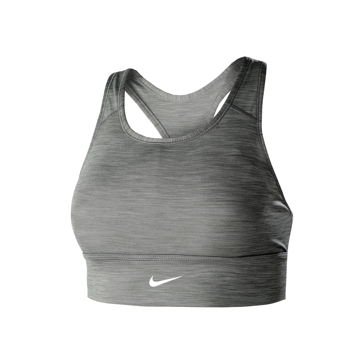 Nike Swoosh Long Line Sport-BH Damen - grau, weiß