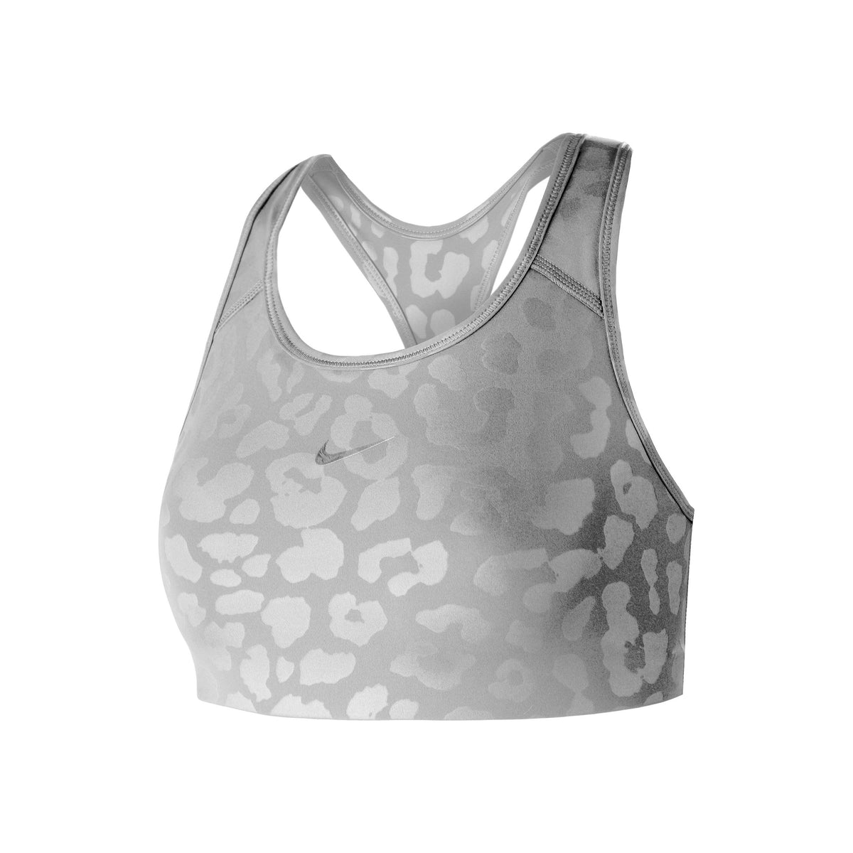 Nike Dri-Fit Leopard Shine Sport-BH Damen - grau, weiß