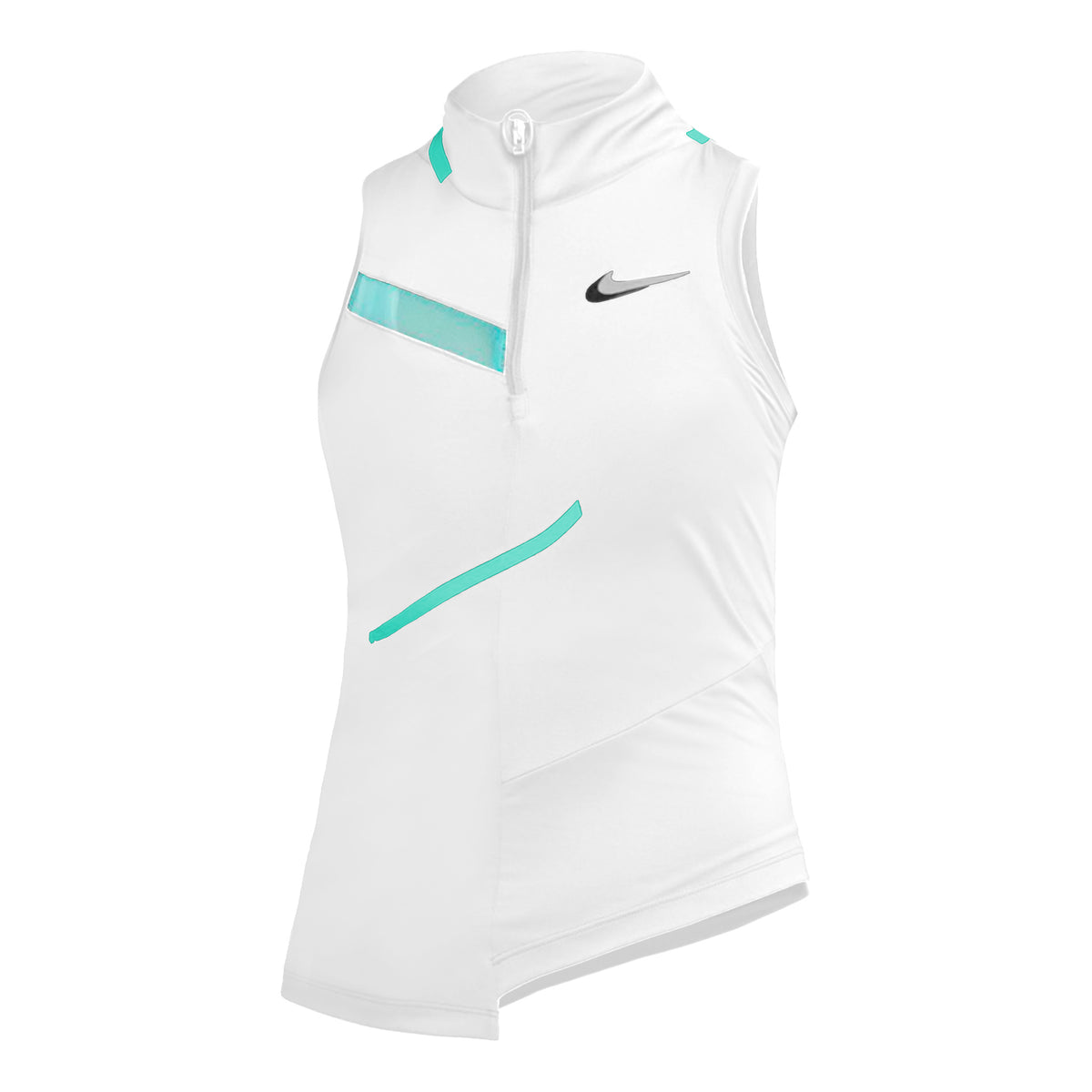 Nike Court Dri-Fit Tank-Top Damen - weiß, türkis