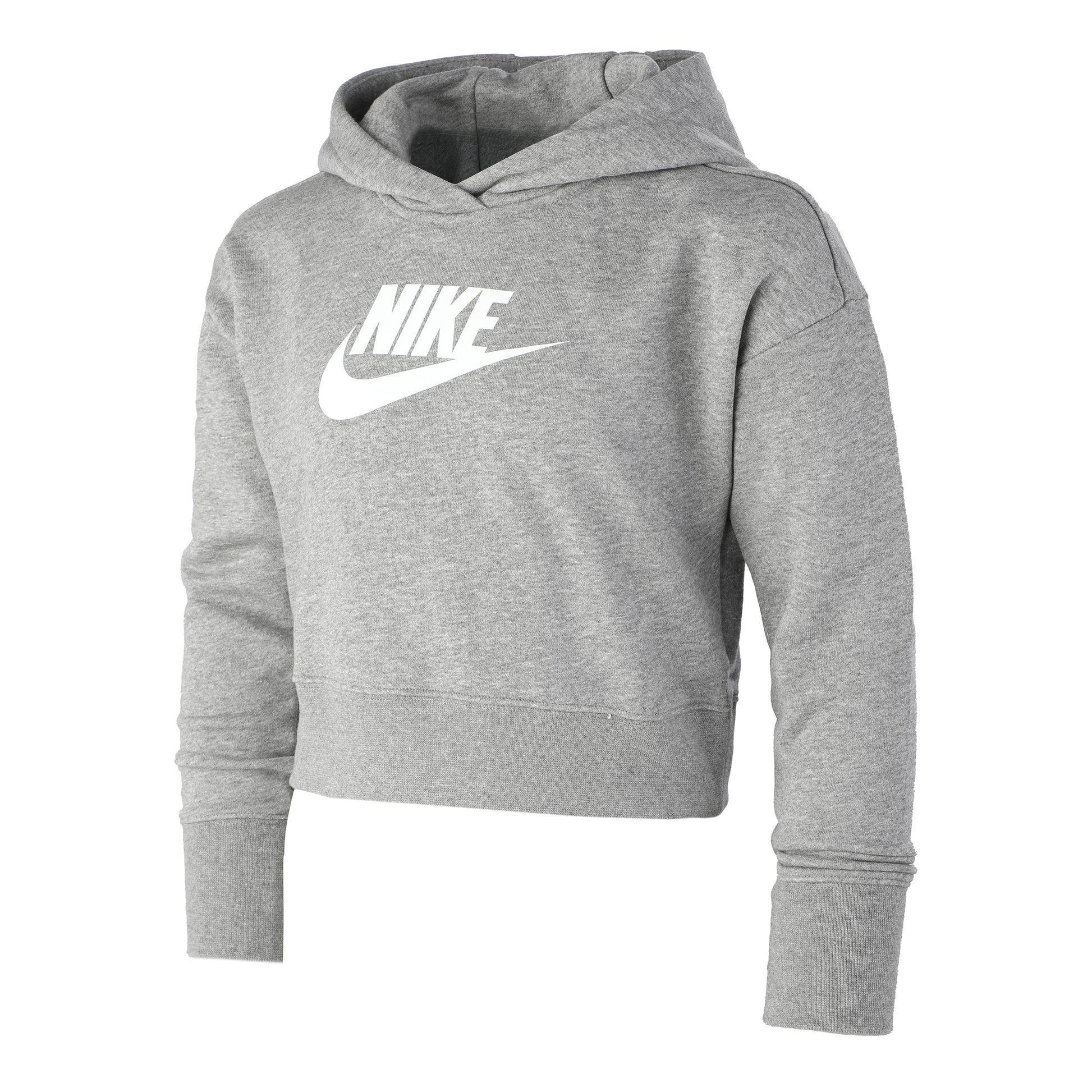 Nike French Terry Club Cropped Hoody Mädchen - grau, weiß