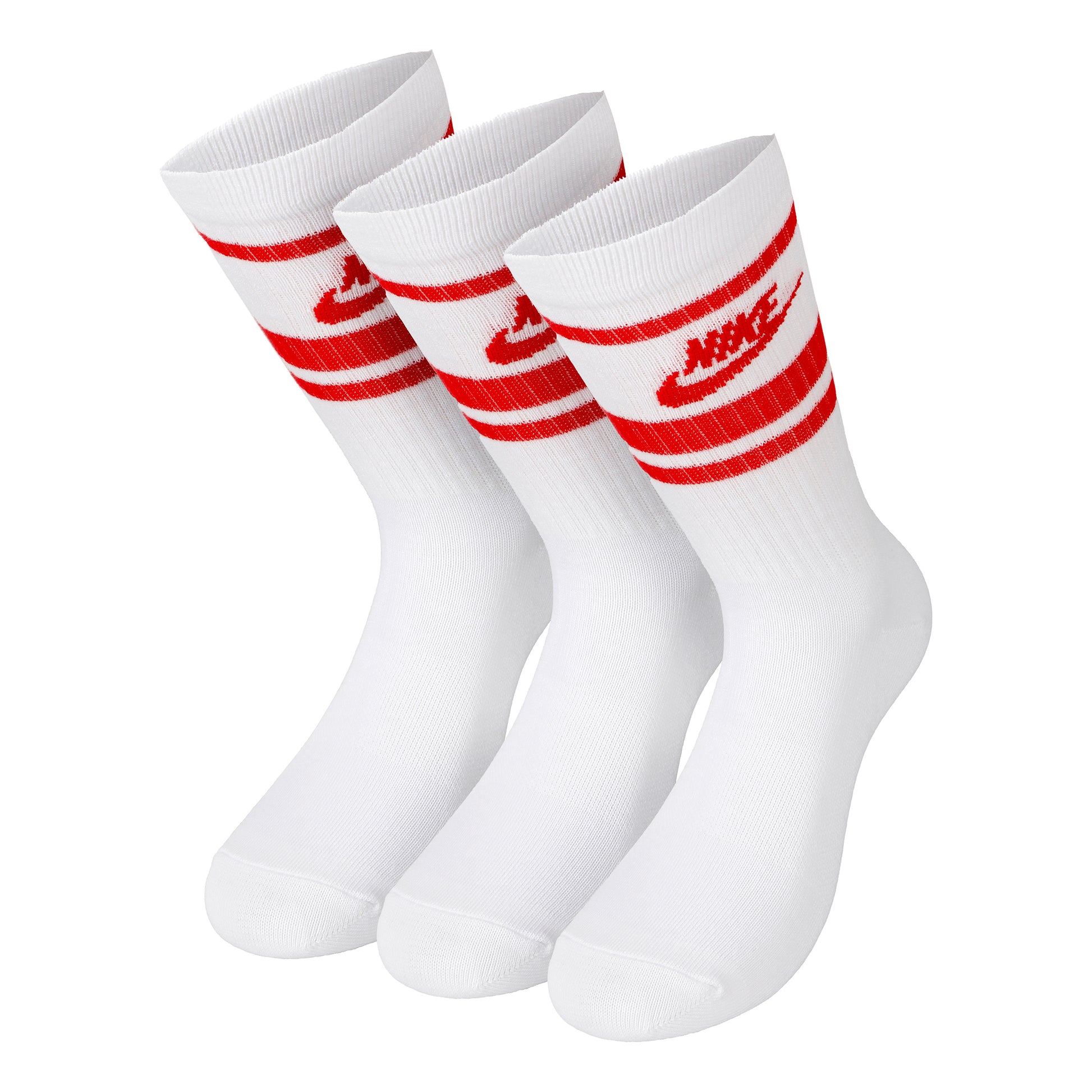 Nike Sportswear Everyday Essential Tennis Socks 3 Pack-White,Red