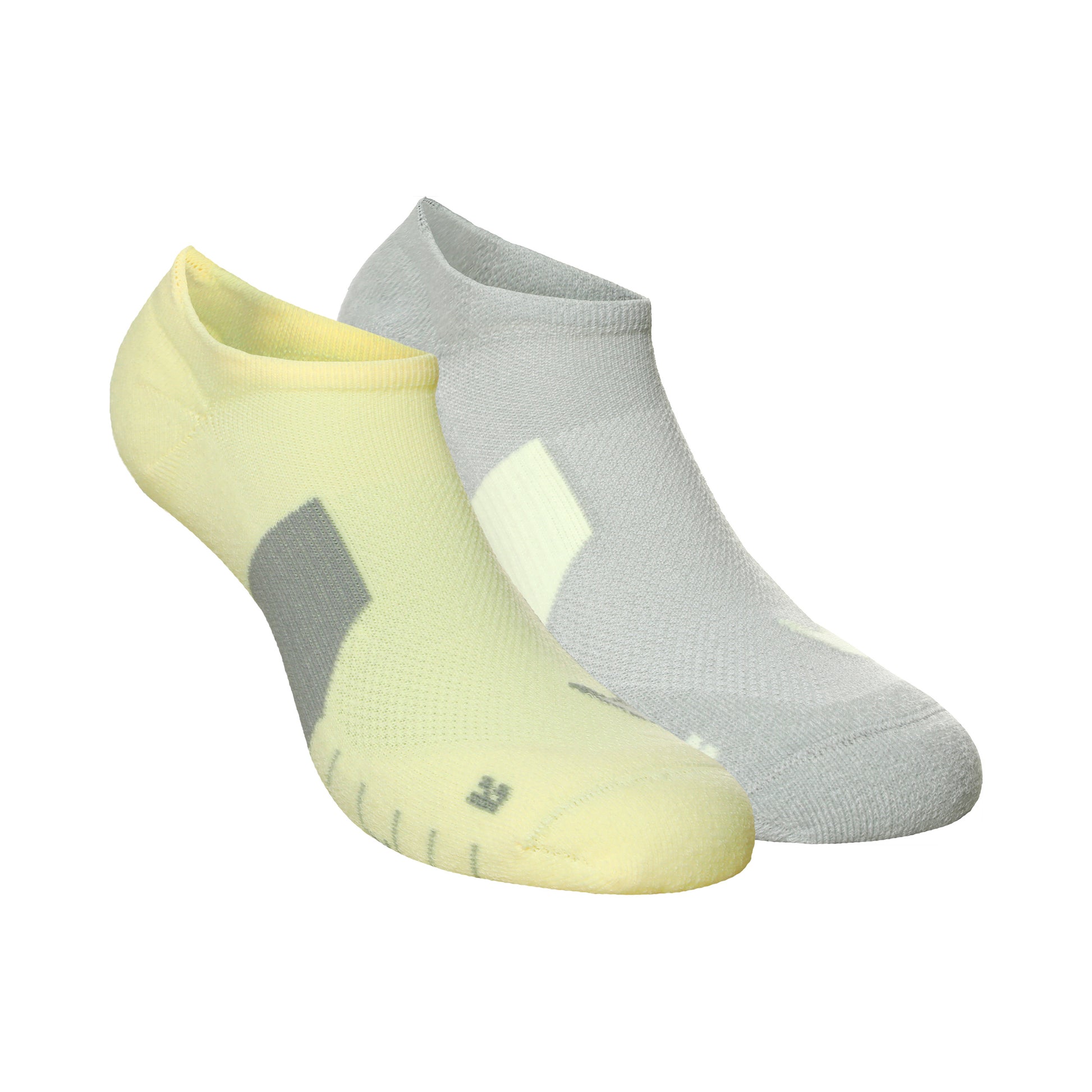 Nike Dri-Fit Multiplier No-Show Socks Running socks 2 Pack Unisex - grey, yellow