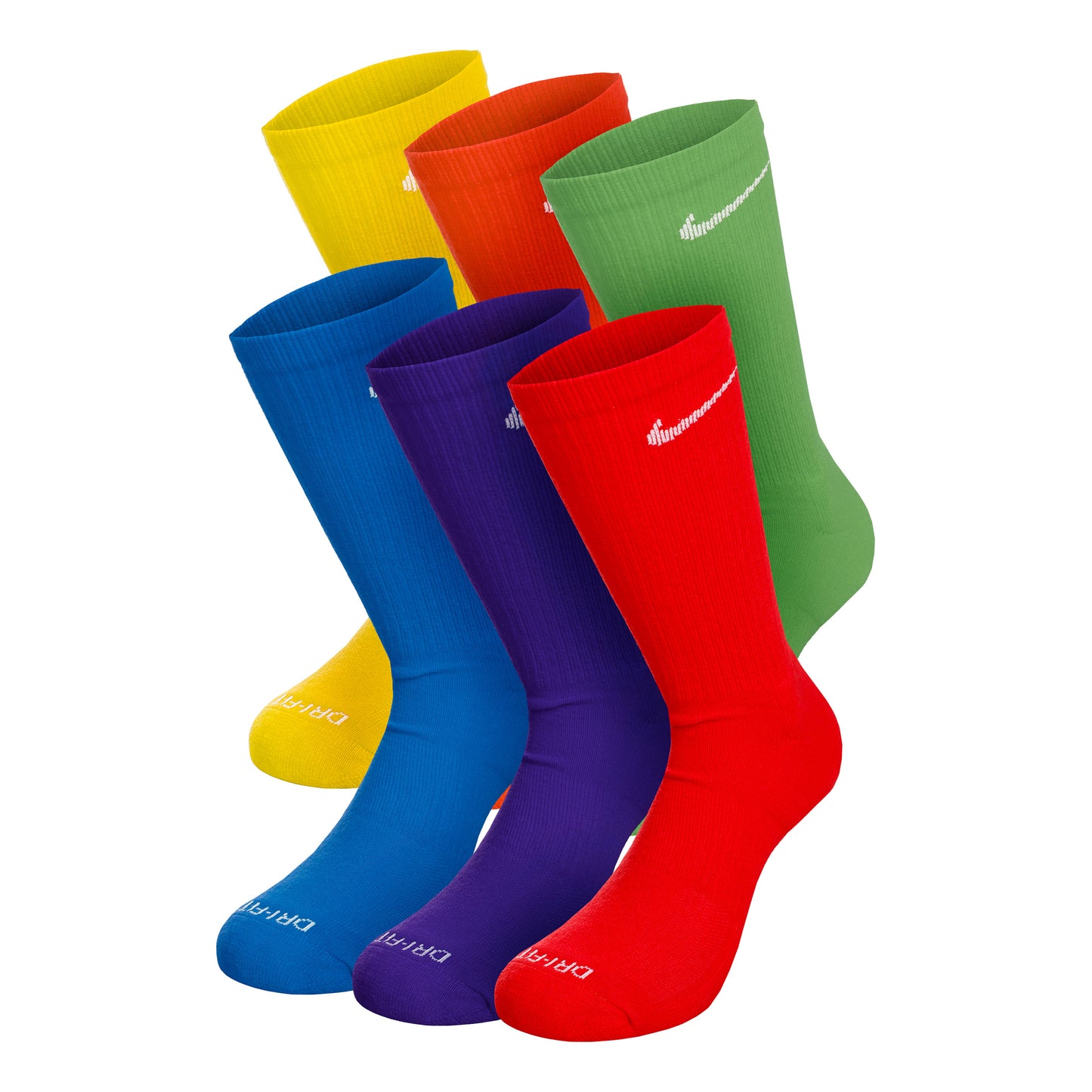 Nike Everyday Plus Cushioned Crew Sports socks 6 Pack Men - yellow, green