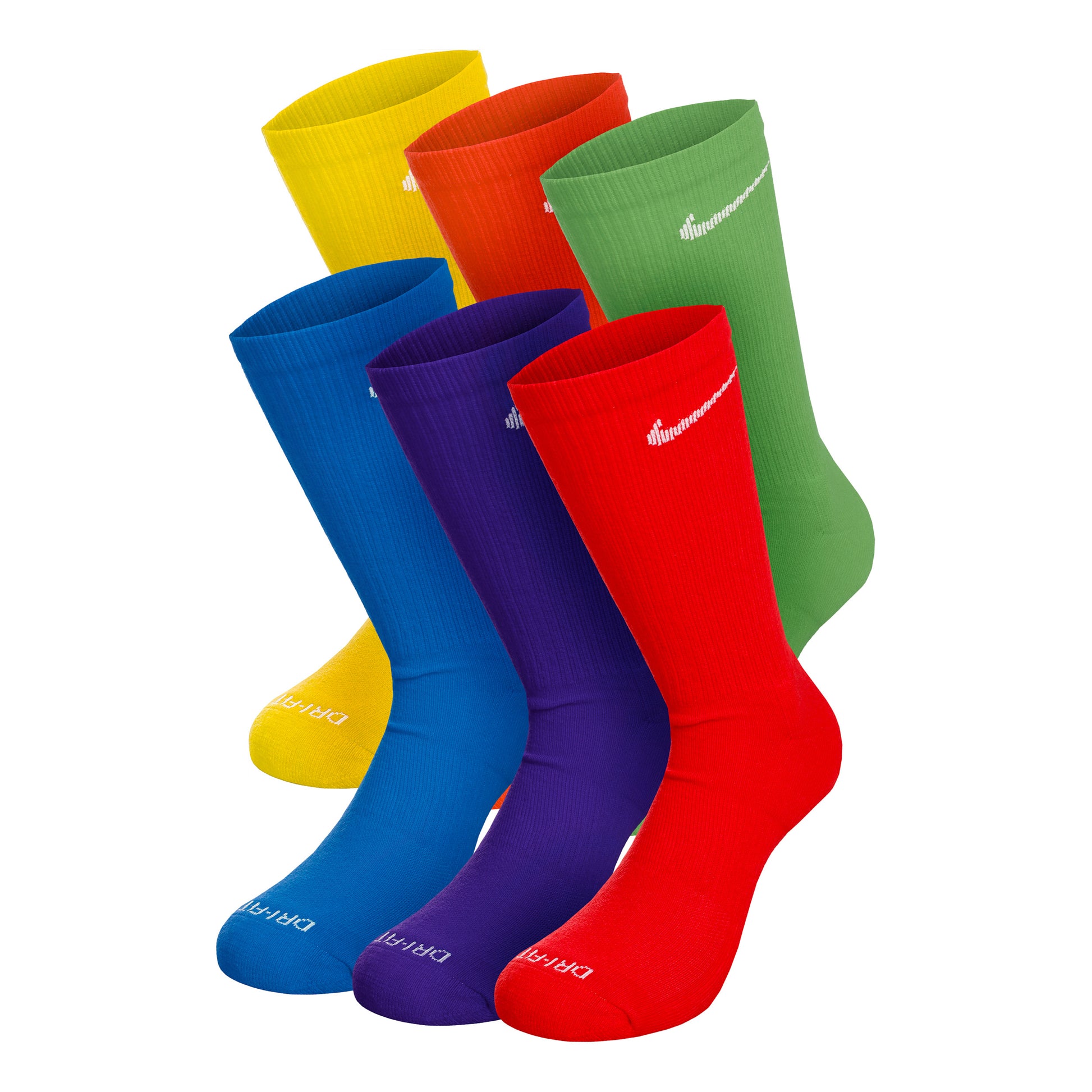 Nike Everyday Plus Cushioned Crew Sports socks 6 Pack Men - yellow, green