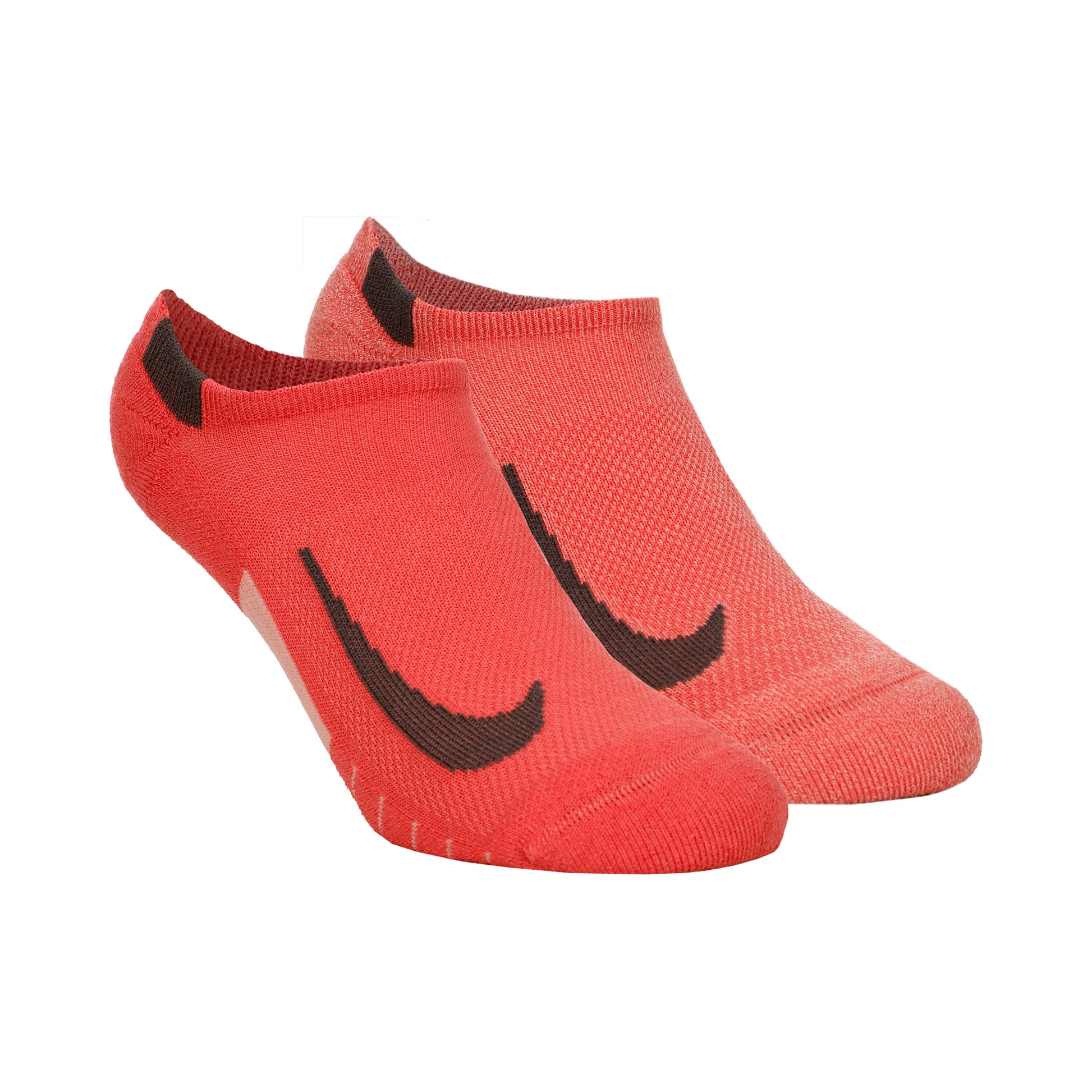 Nike Dri-Fit Multiplier No-Show Socks Running socks 2 Pack Unisex - red, orange