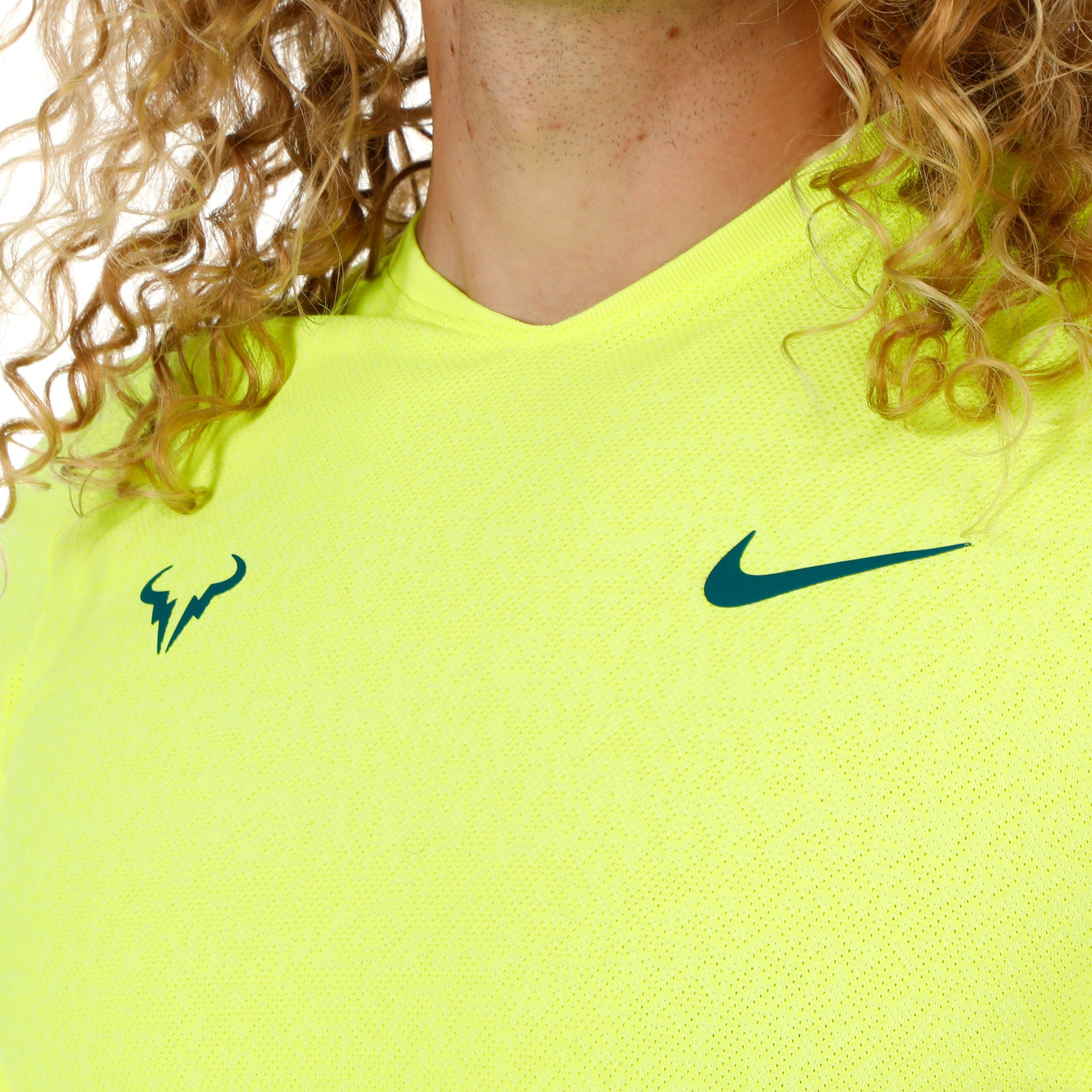 Rafa Court Dri-Fit Advantage T-Shirt Men - neon yellow, | Tennis-Point