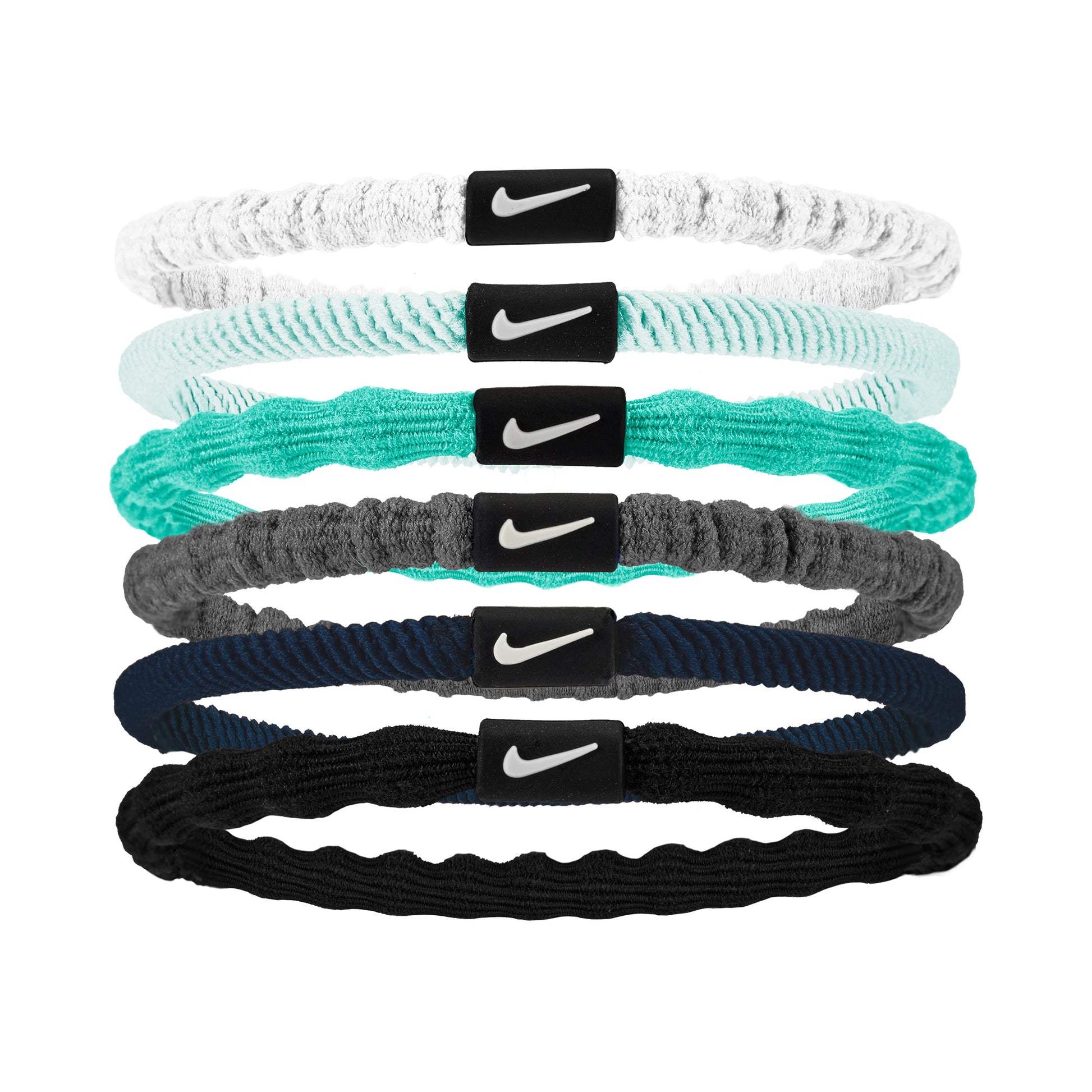 Nike Flex Hair Tie Haarband 6er Pack Unisex - mehrfarbig, weiß