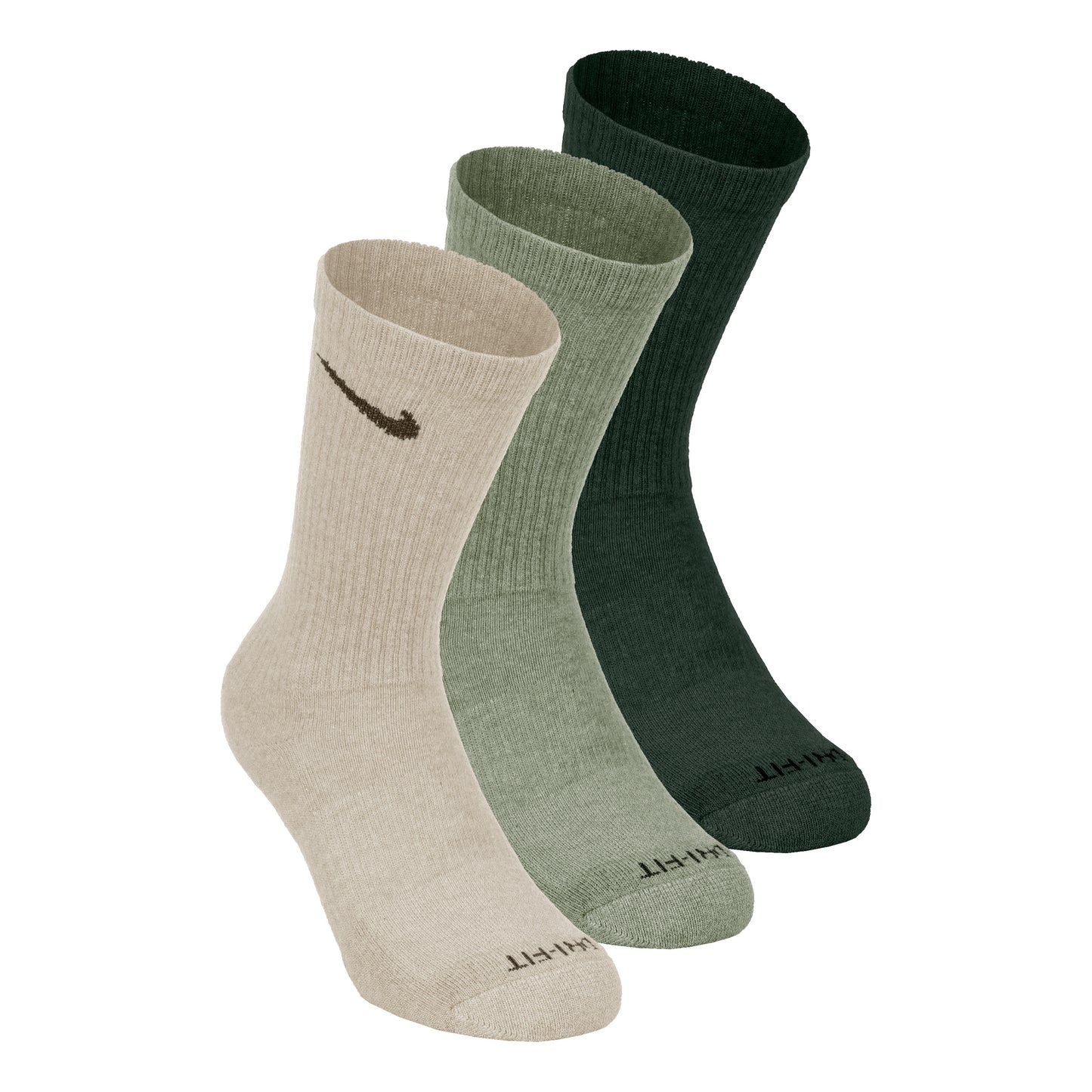 Nike Everyday Plus Cushioned Tennis Socks 3 Pack Unisex - dark green, beige