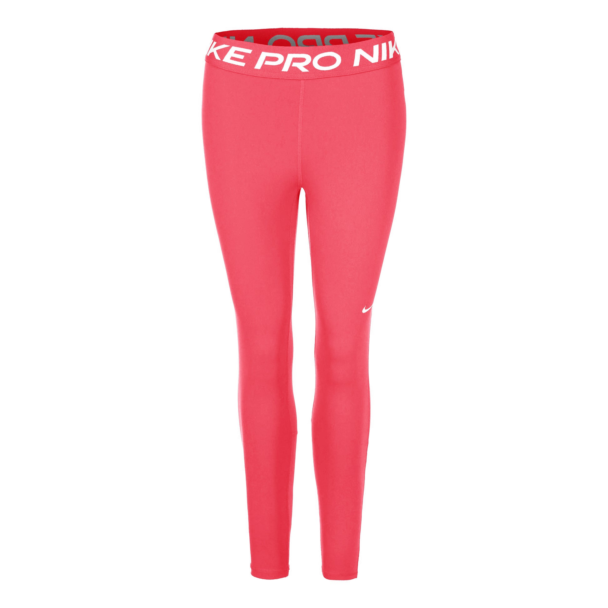 Nike Mid-Rise Mesh-Paneled Tight Women-Lightred,White