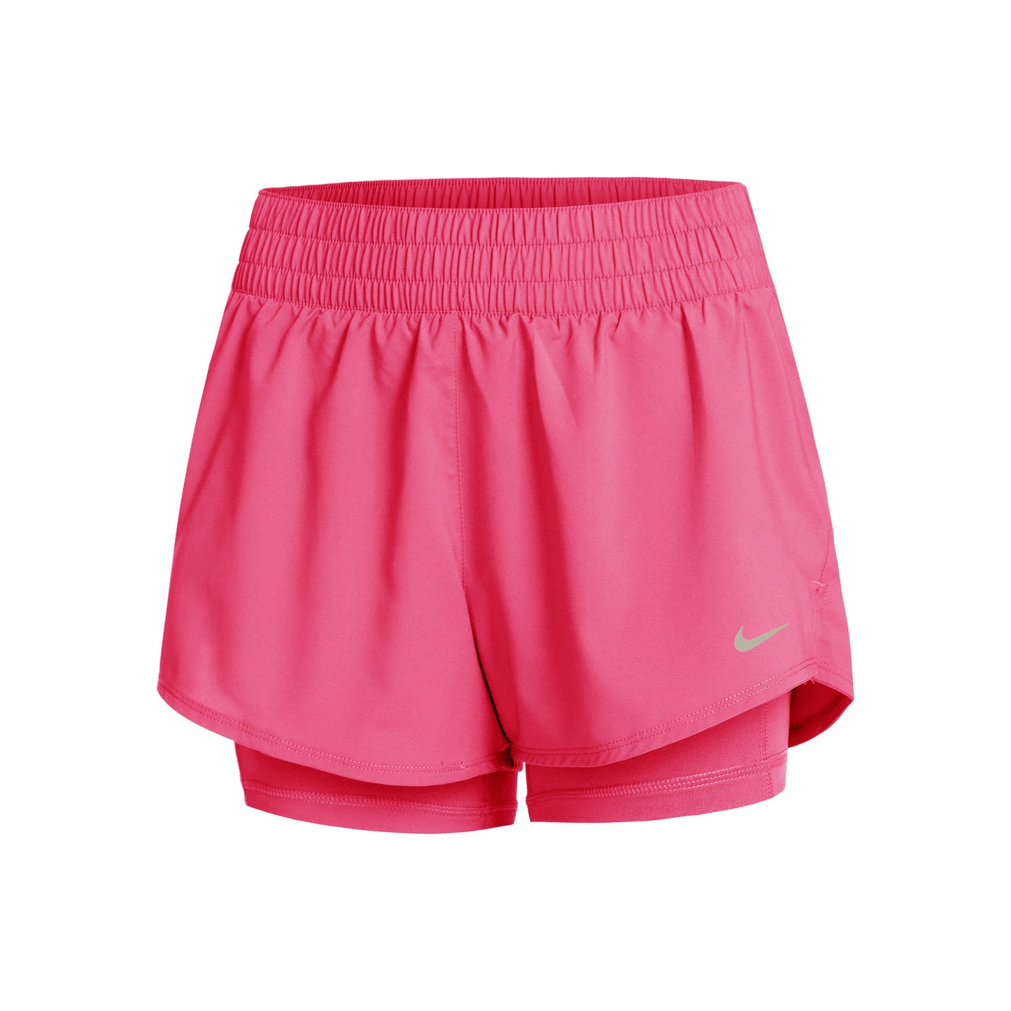 Nike Dri-Fit One Mid Rise 2in1 3in Shorts Damen - pink, silber
