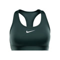Swoosh Medium Sport-BH Damen - dunkelgrün, weiß