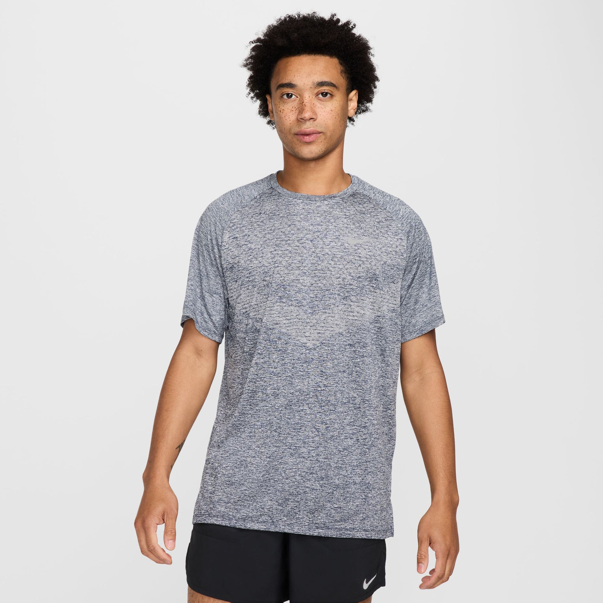 Nike Stride Laufshirt Herren - blaugrau