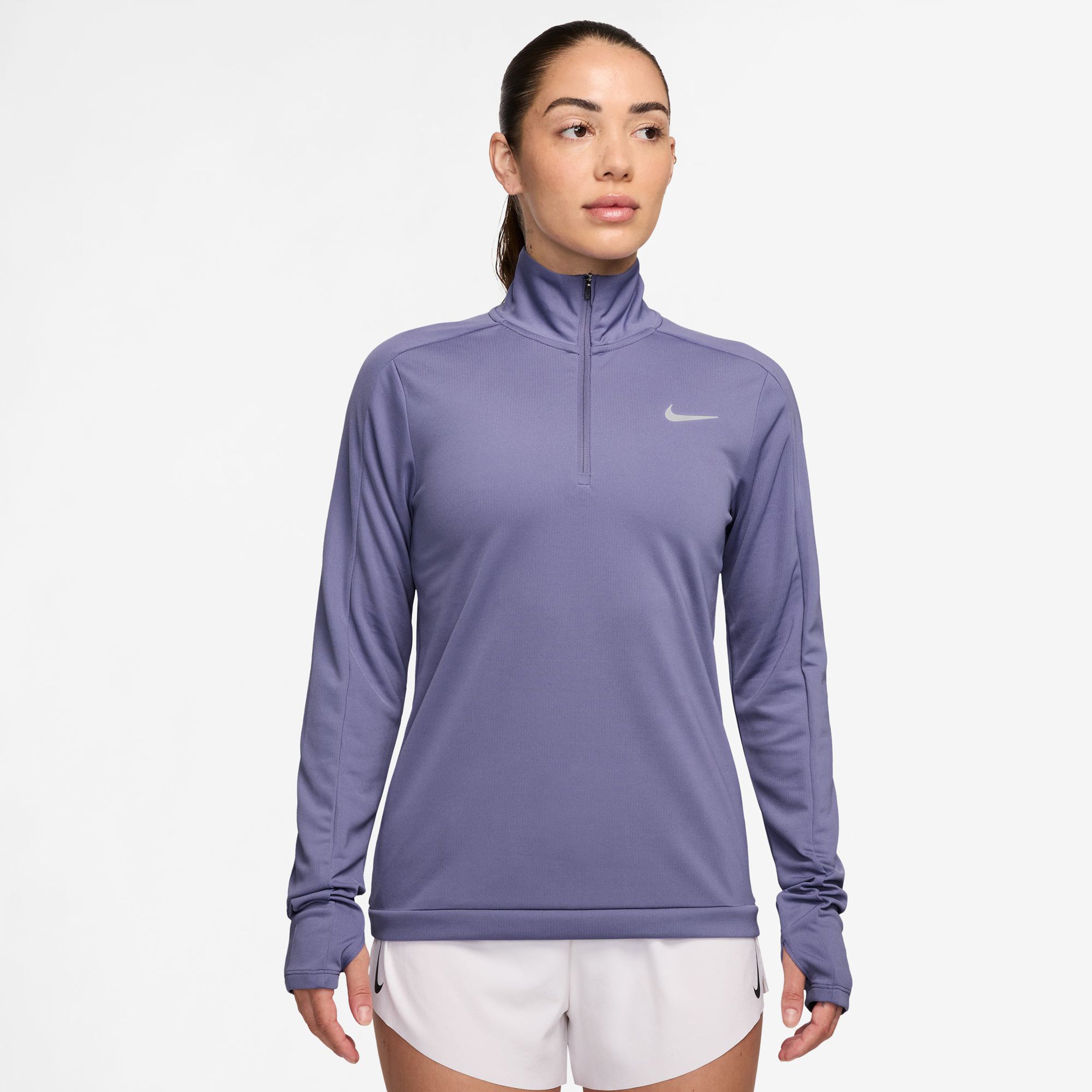 Nike Pacer 1/4 Zip Longsleeve Damen-Blaugrau