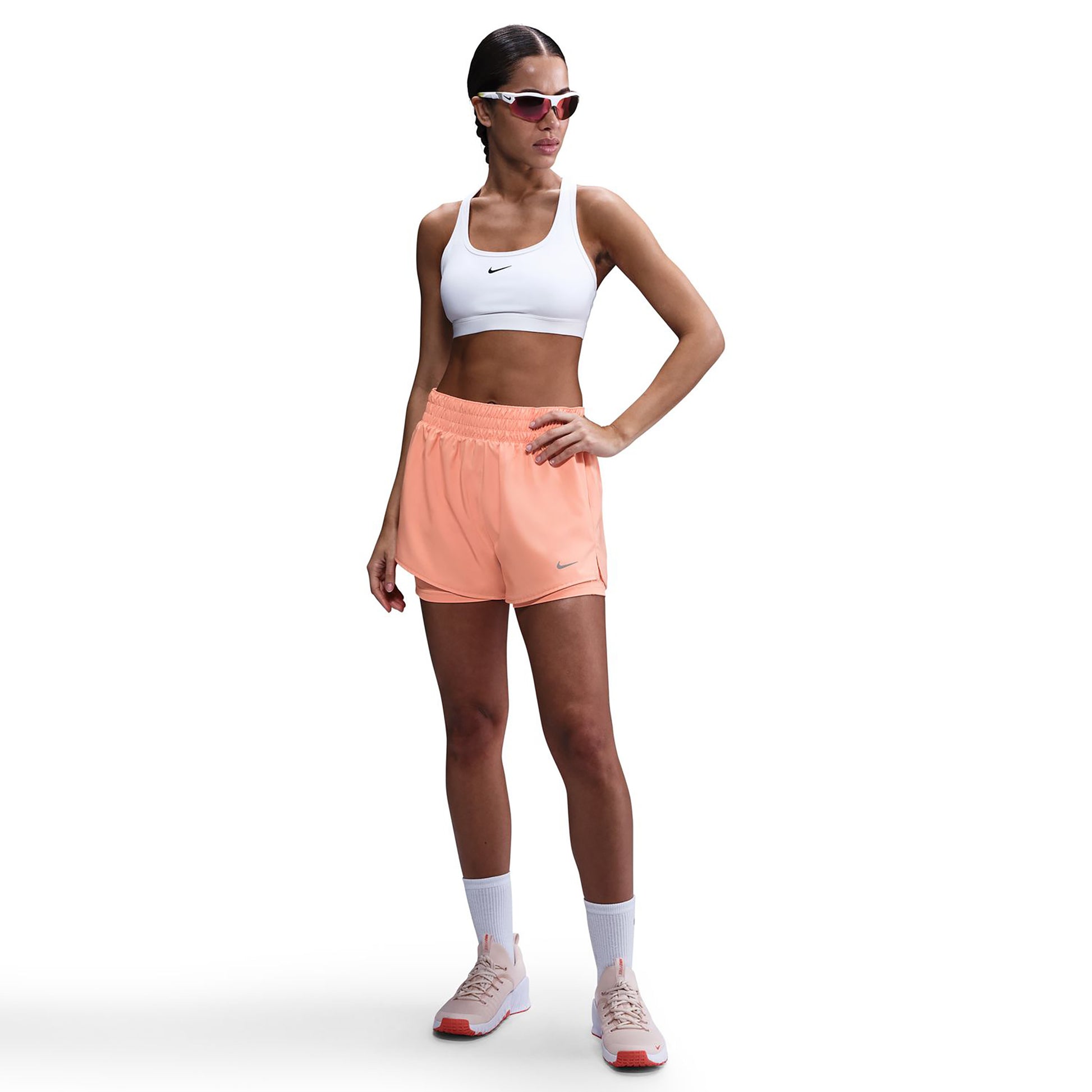 Nike One Dri-FIT High Rise 3in 2N1 Ballshorts Damen-Apricot