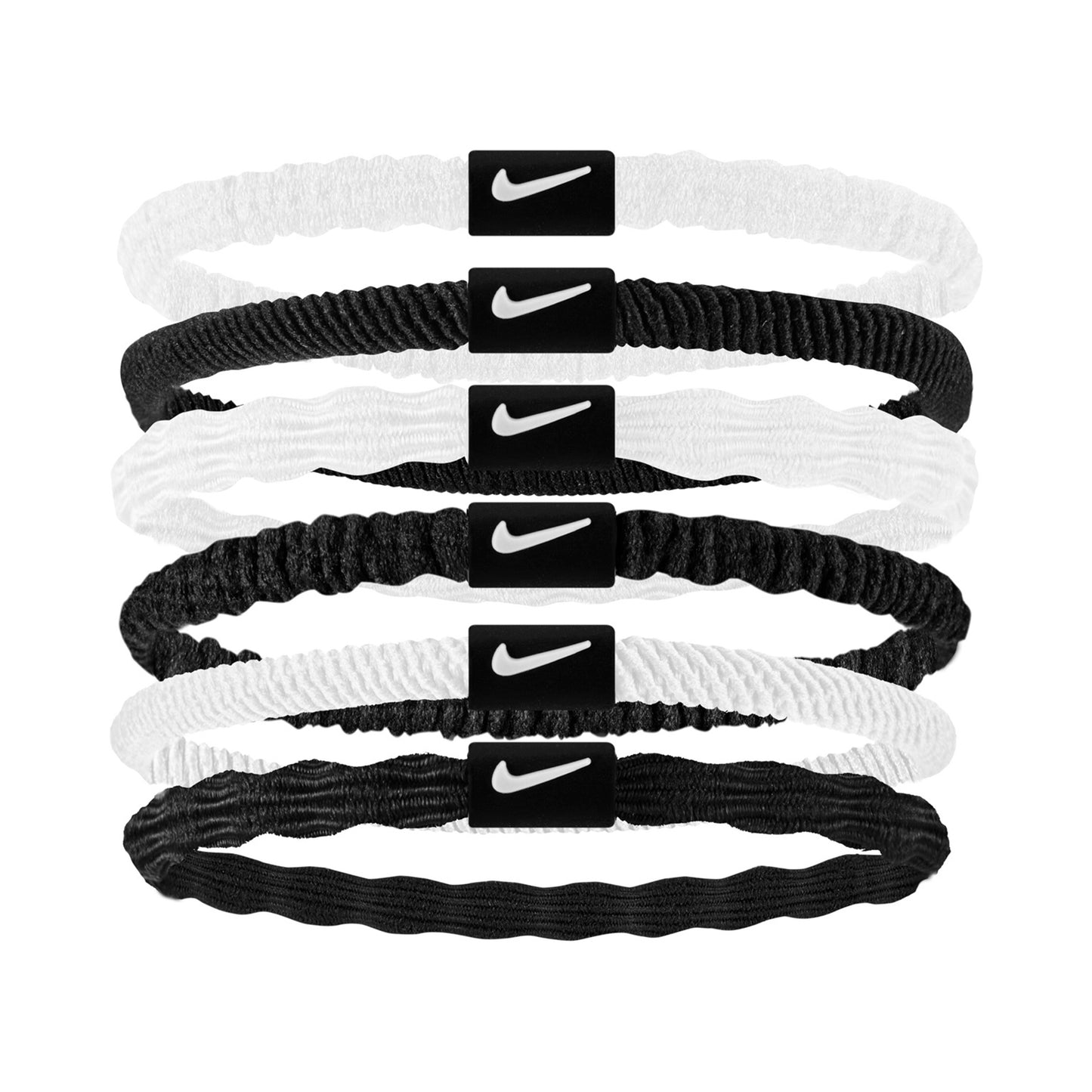 Nike Flex Hair Tie Haarband 6er Pack-Weiß,Schwarz