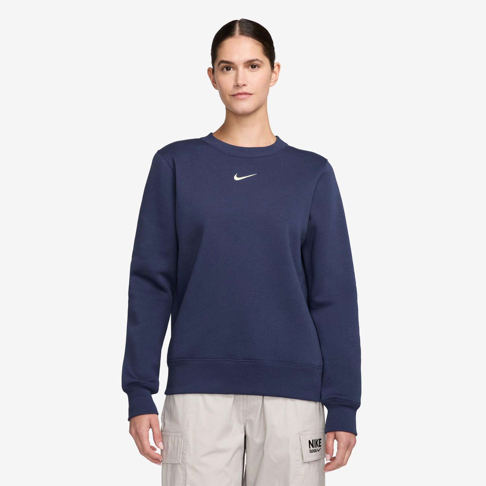 Nike Phoenix Fleece Crew Sweatshirt Damen-Dunkelblau,Creme