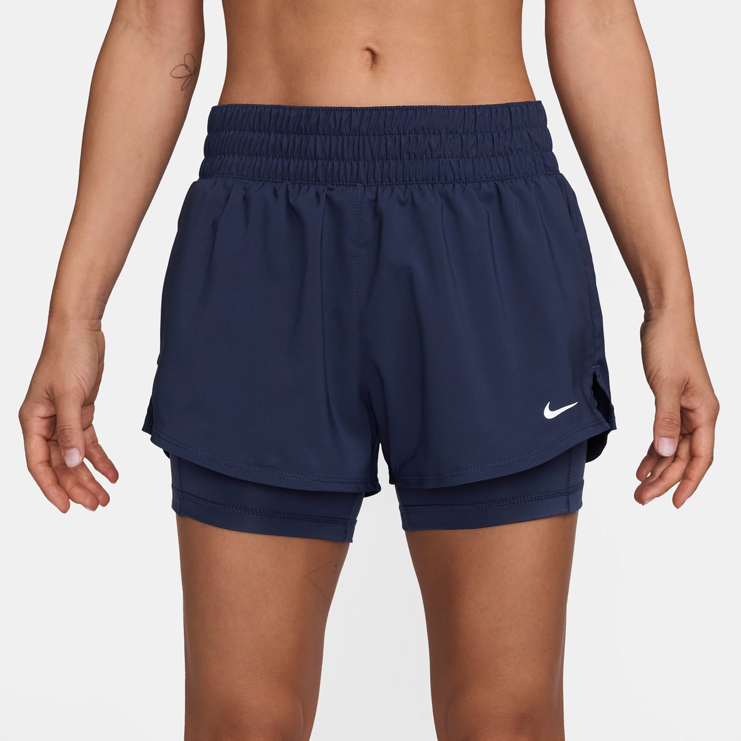 Nike One Dri-Fit Mid Rise 3In 2N1 Shorts Damen-Dunkelblau
