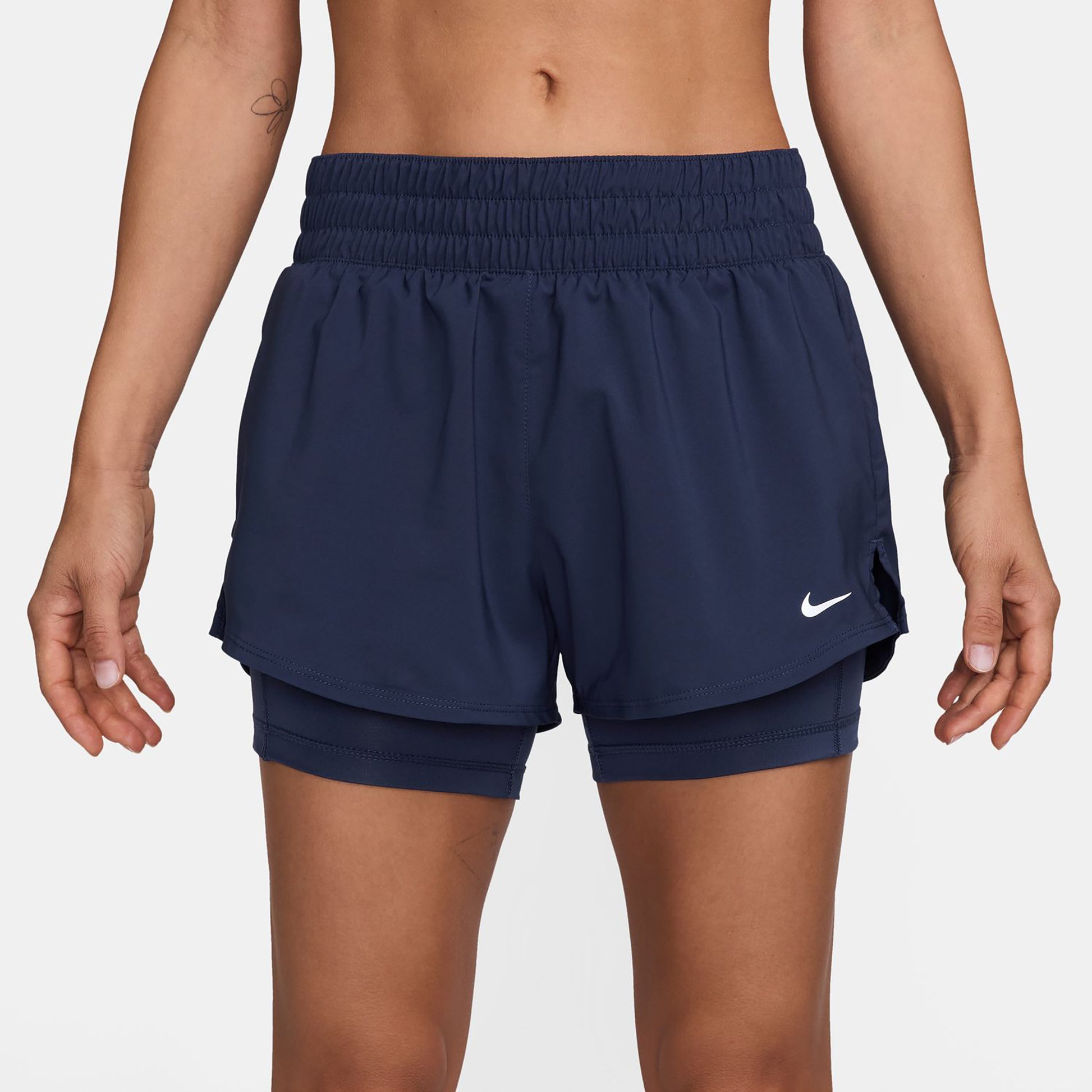 Nike One Dri-Fit Mid Rise 3In 2N1 Shorts Damen-Dunkelblau