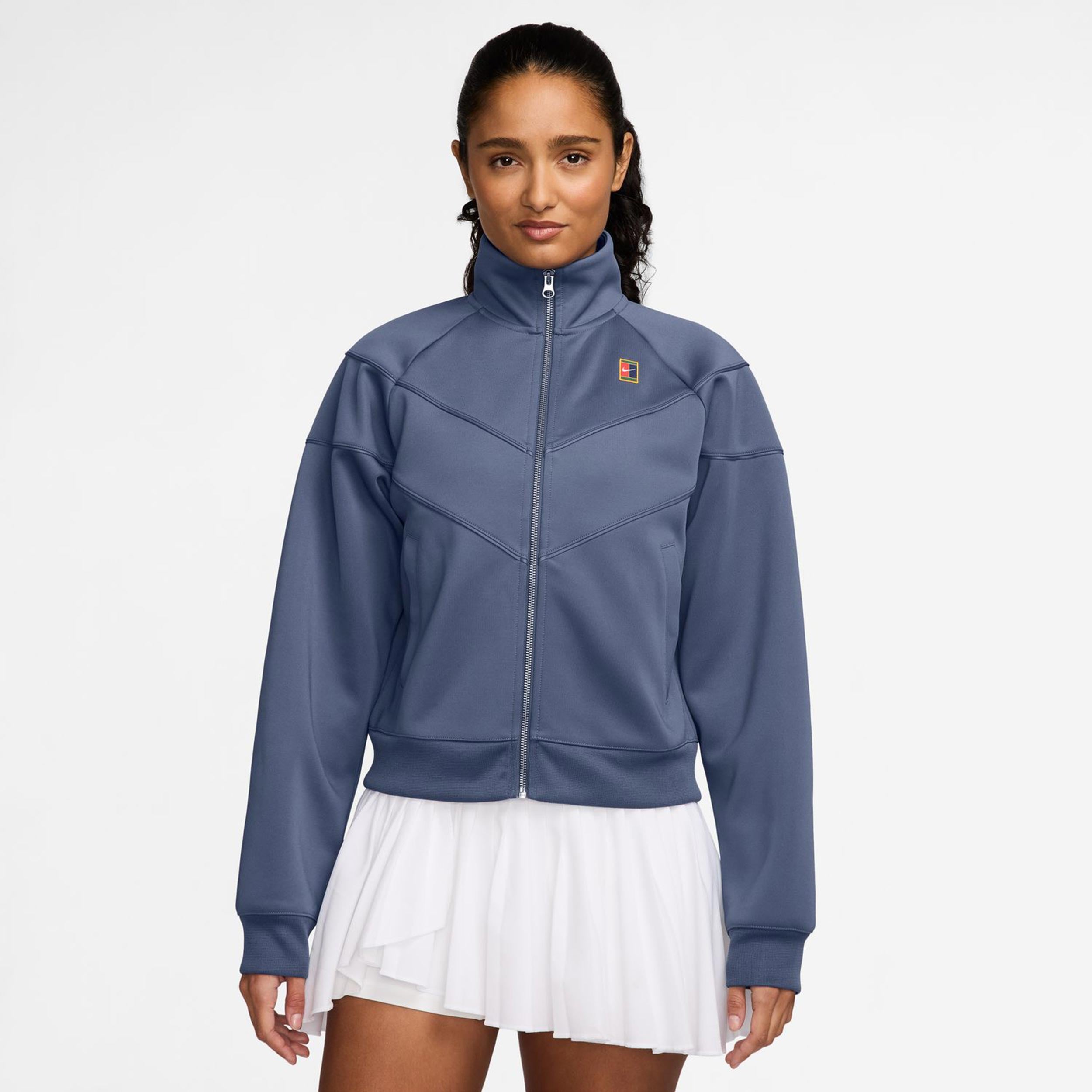 Nike Courtly Knit Heritage Trainingsjacke Damen-blaugrau