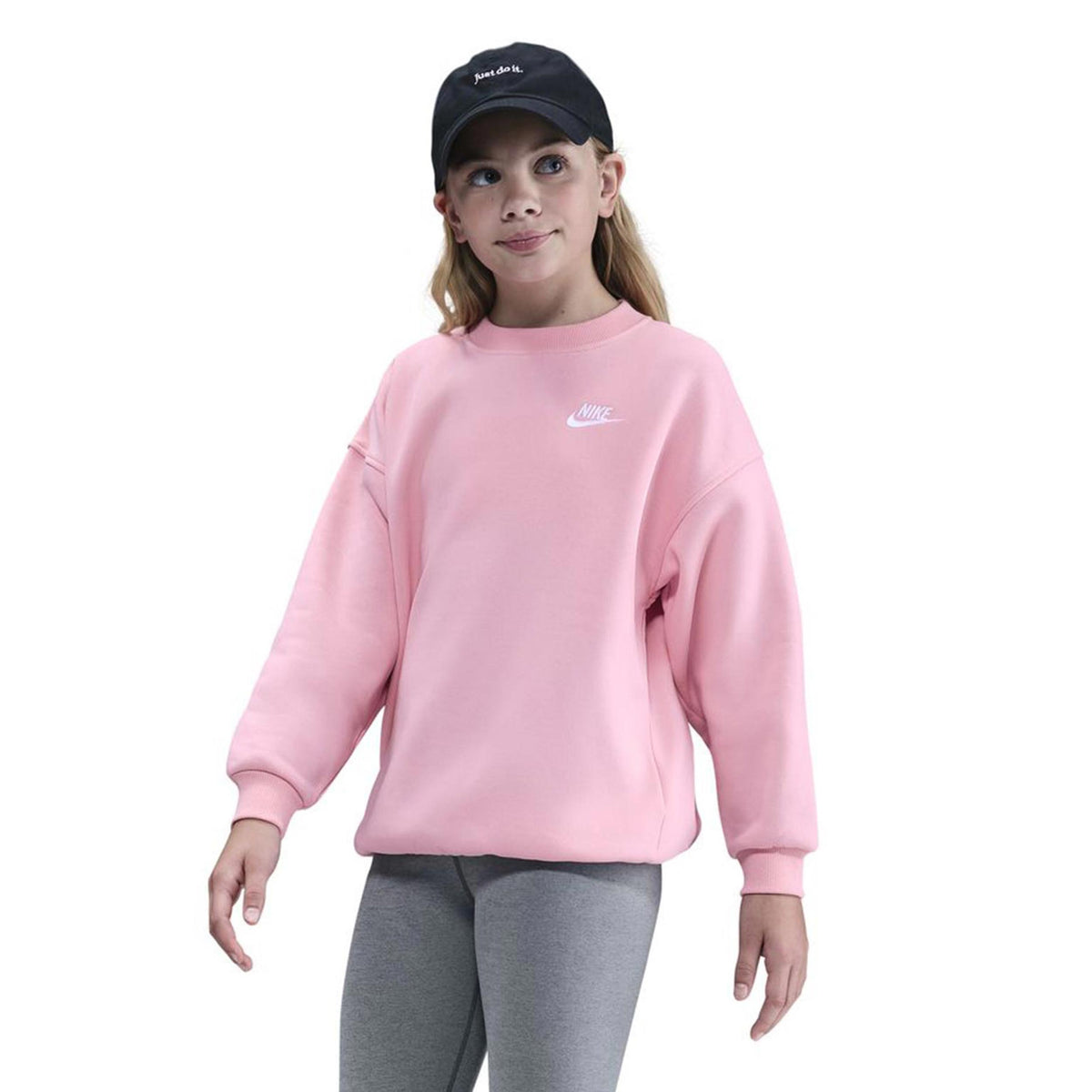 Nike Club Fleece Oversized Crew Sweatshirt Mädchen-Rosa