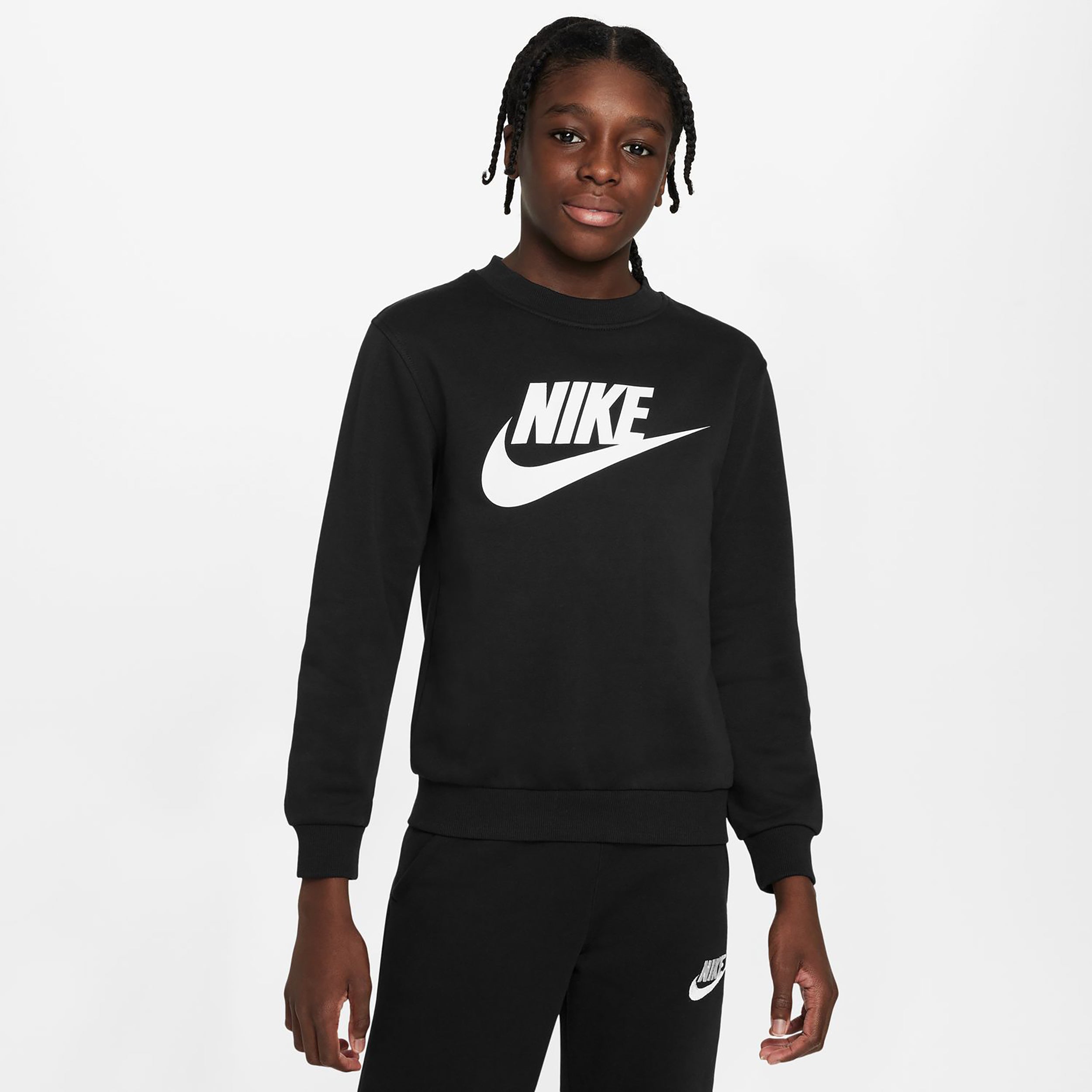Nike Club Fleece Crew Sweatshirt Kinder-schwarz