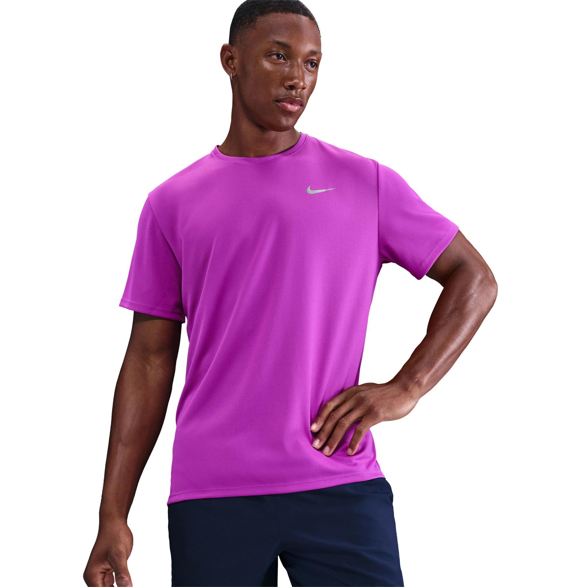 Nike Miler Running shirt Men - violet, silver